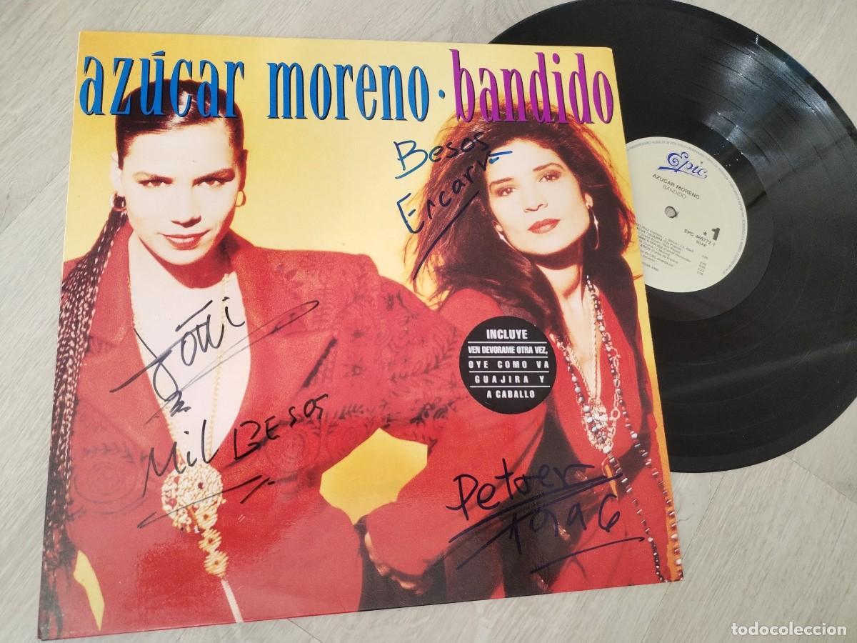 Discos de vinilo: AZUCAR MORENO - BANDIDO ..LP DE 1990 ..10 TEMAS - EPIC ..SU ALBUM EUROVISIVO ...FIRMADO Y DEDICADO