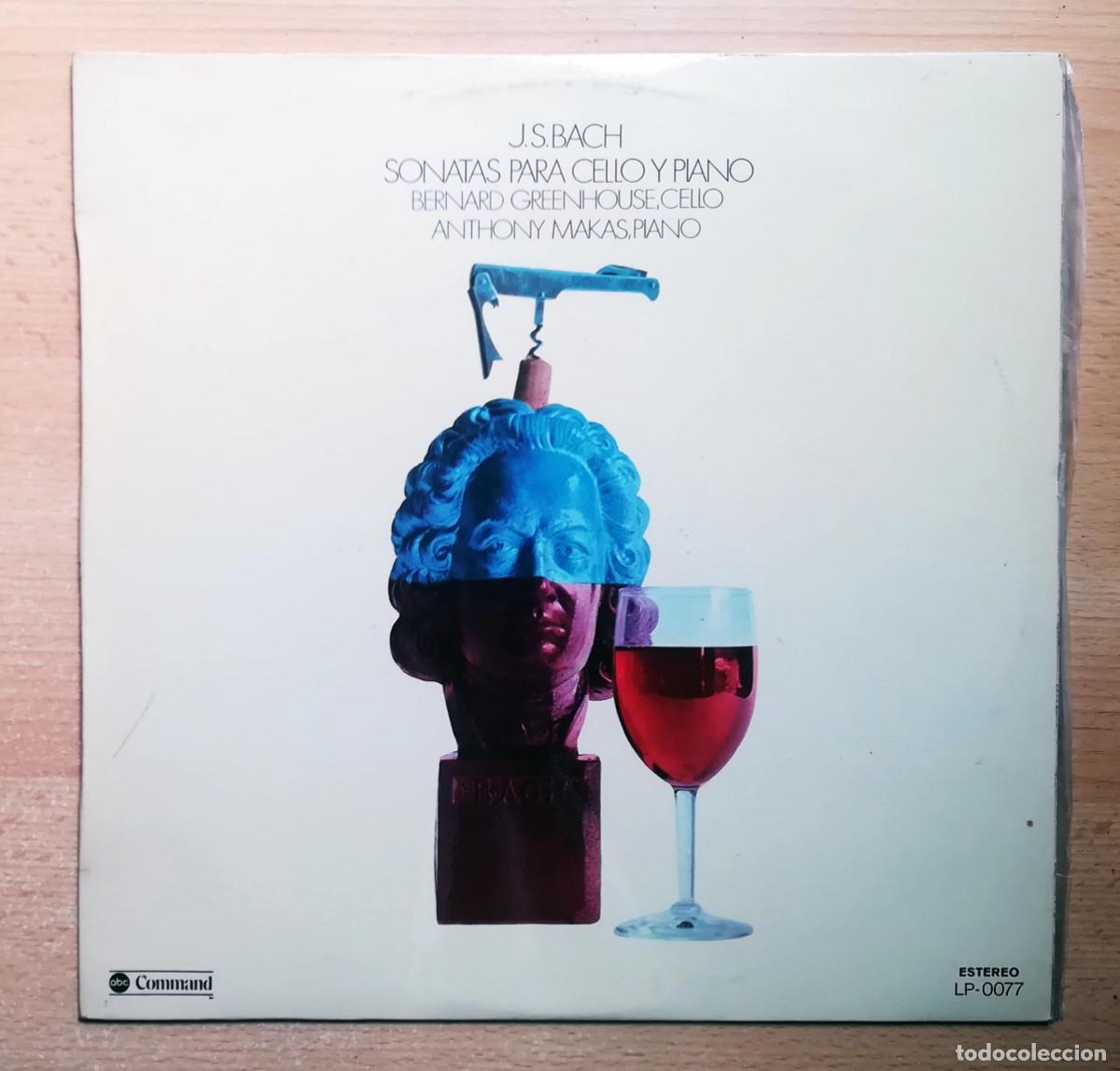 Discos de vinilo: J.S. BNach. Sonatas para Cello y Piano. Betrnard Greenhouse, Anthony Makas.