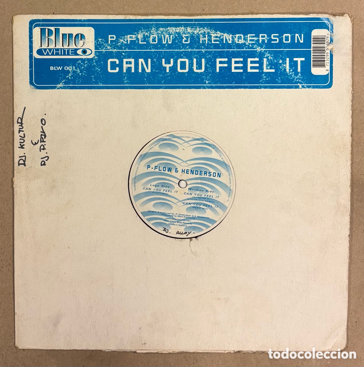 Vinyl records: VINILO. P-FLOW & HENDERSON &ldquo;CAN YOU FEEL IT&rdquo; (BLUE WHITE RECORDS 1999).