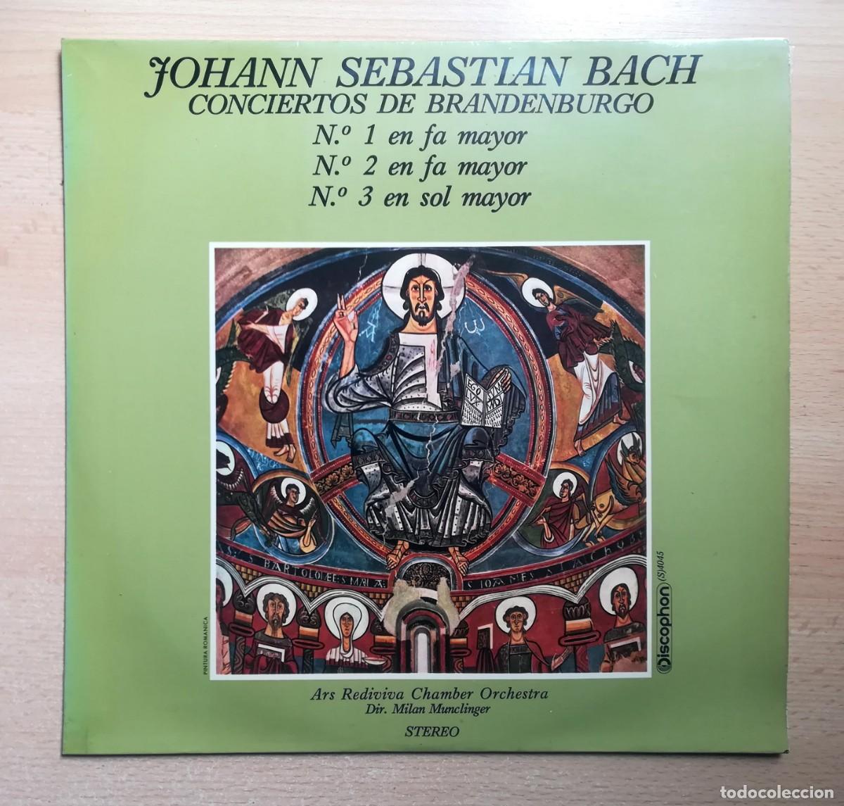 Discos de vinilo: J.S. Bach. Conciertos de Brandenburgo N&ordm; 1 y 2 fa mayor. N&ordm; 3 sol mayor. Milan Munclinger. Rediviva.