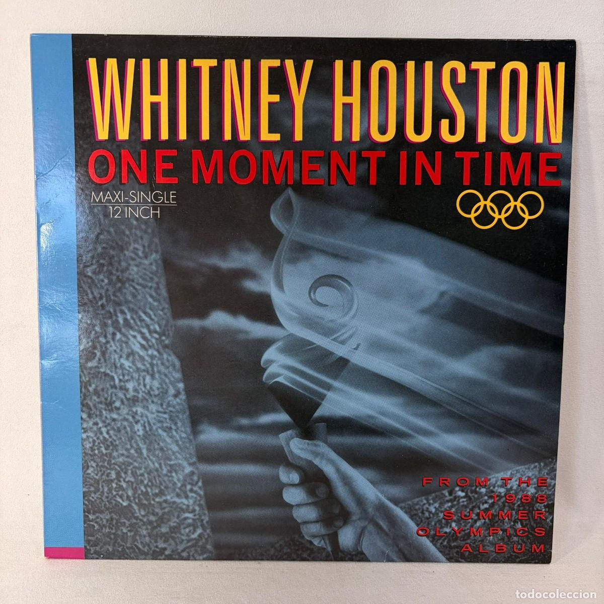 Discos de vinilo: MAXI SINGLE WHITNEY HOUSTON - ONE MOMENT IN TIME - ESPA&Ntilde;A - A&Ntilde;O 1988