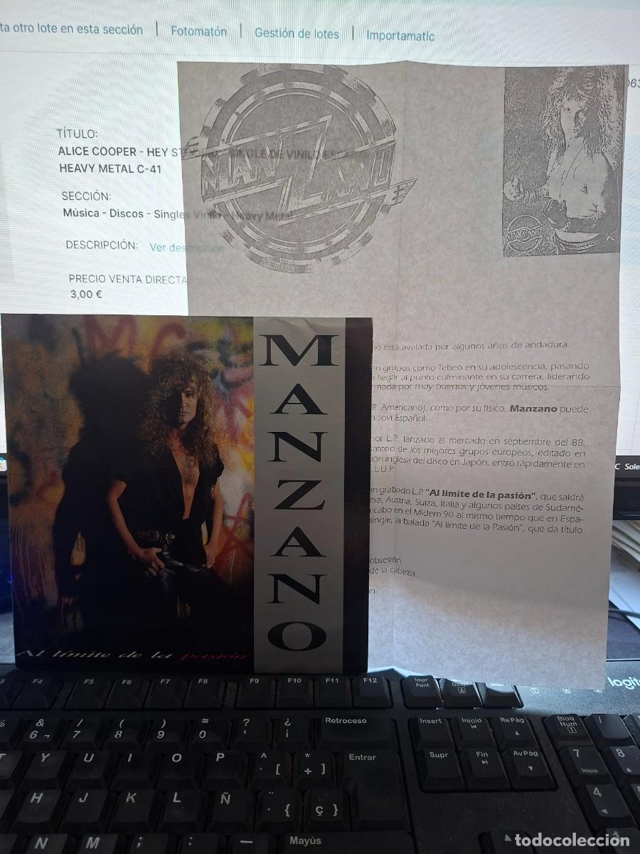 Discos de vinil: MANZANO EX BANZAI AL LIMITE DE LA PASION SINGLE DE VINILO HEAVY METAL ESPA&Ntilde;OL PROMO COMPLETO C - 41