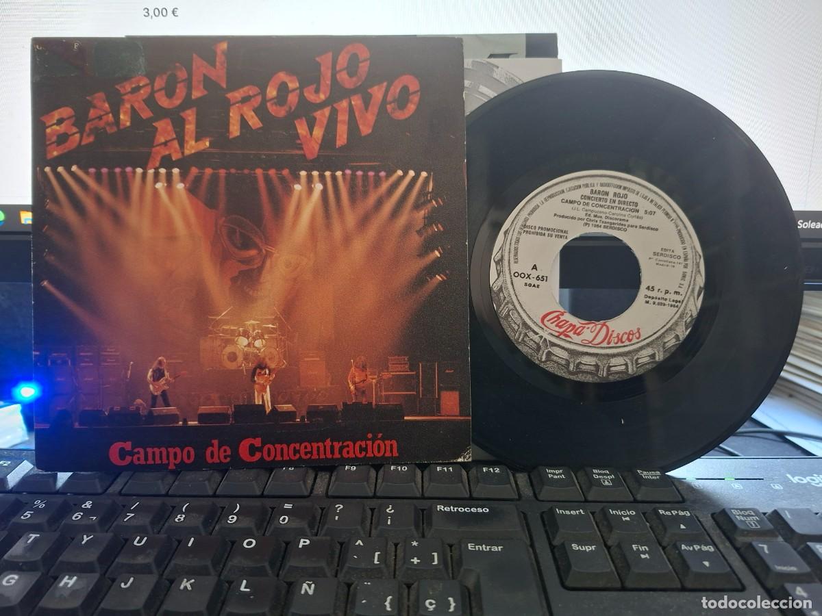 Discos de vinil: BARON ROJO - CAMPO DE CONCENTRACION - SINGLE DE VINILO HEAVY METAL ESPA&Ntilde;OL PROMO C-41