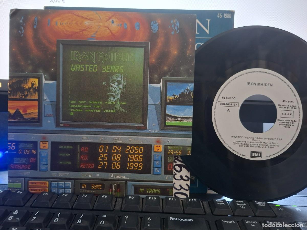 Discos de vinil: IRON MAIDEN - WASTED YEARS - SINGLE DE VINILO ESPA&Ntilde;OL PROMOCIONAL - HEAVY METAL C-41