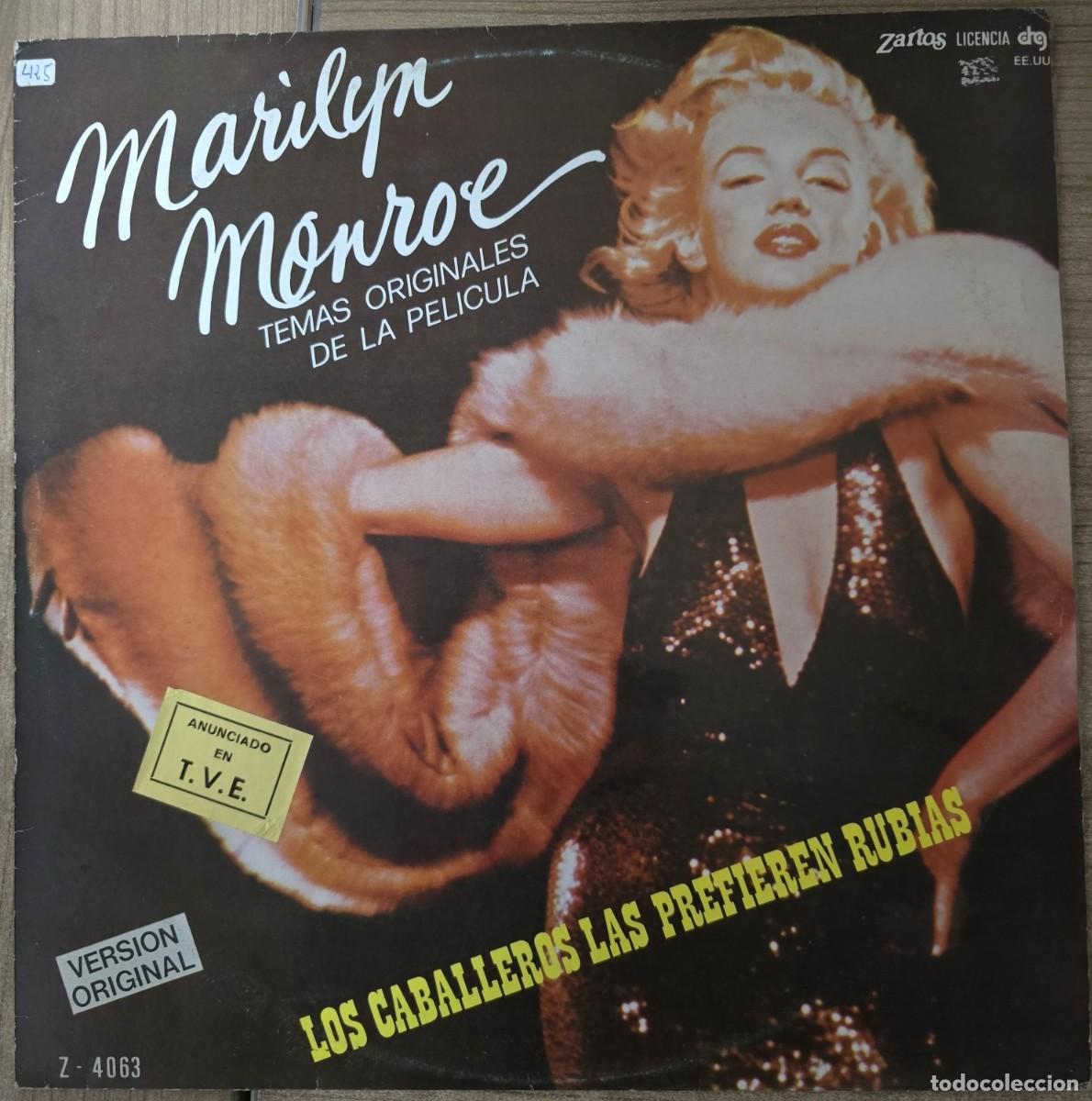 Discos de vinilo: Disco LP.Marilyn Monroe.Los Caballeros las prefieren Rubias.Temas originales de la pelicula.1980