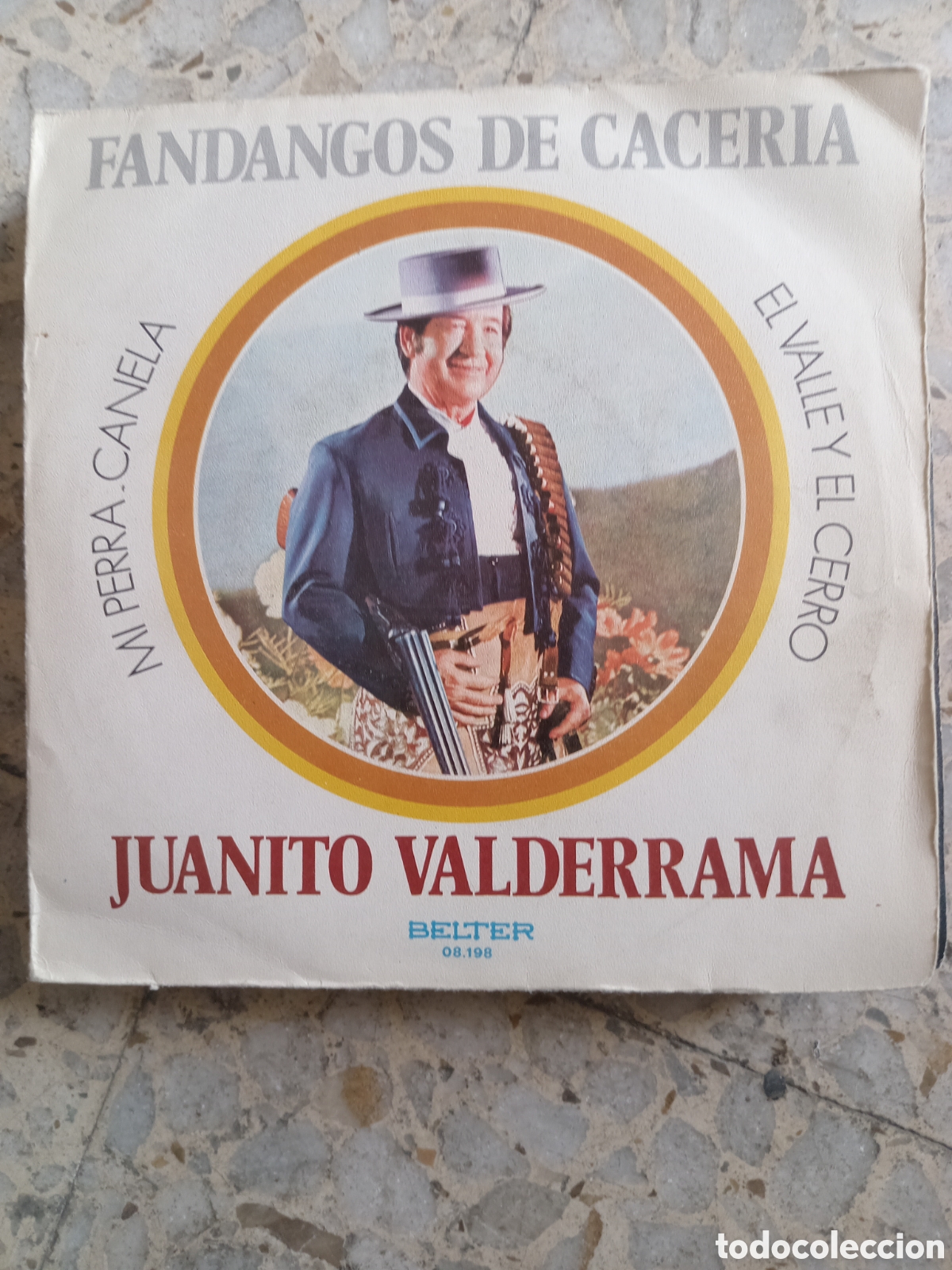 Vinyl records: SGL JUANITO VALDERRAMA FANDANGOS DE CACERIA MI PERRA CANELA 1972