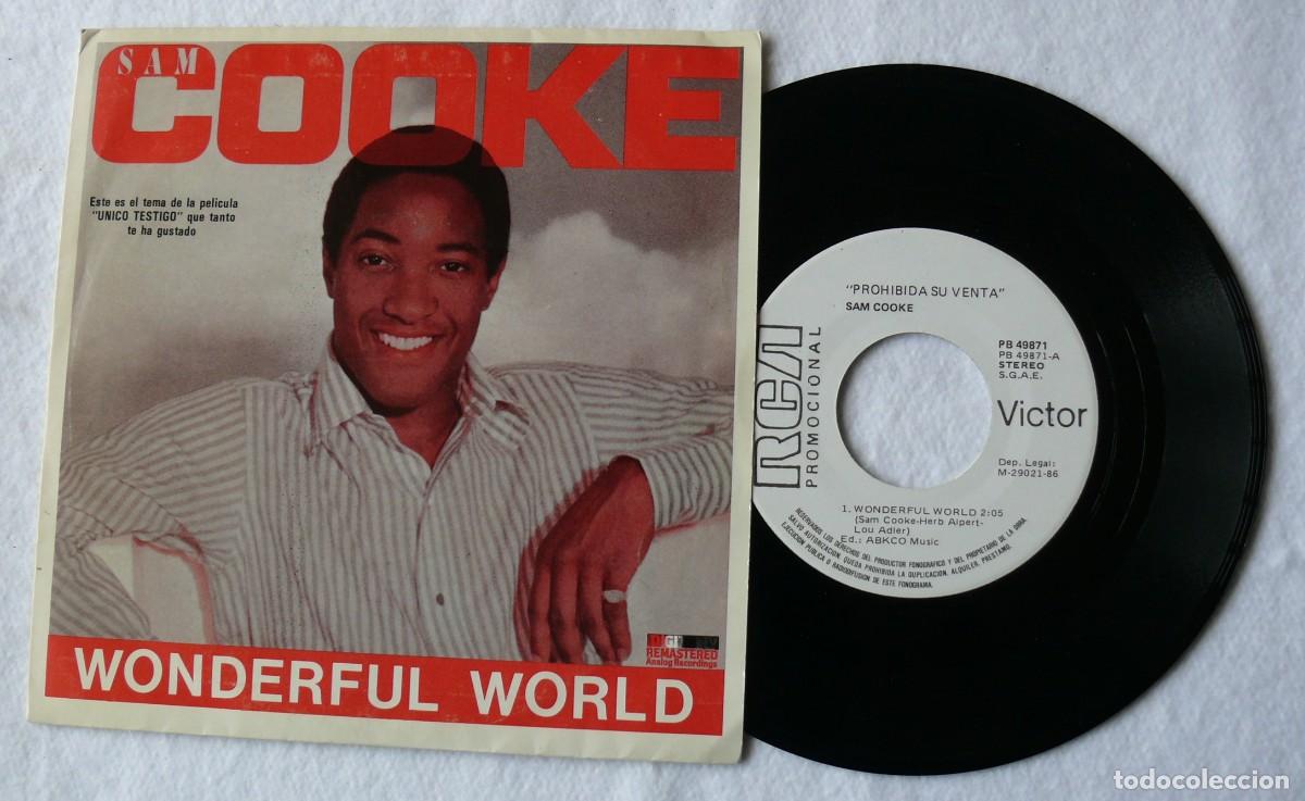 Discos de vinilo: Sam Cooke - Wonderful world - Single 45 rpm