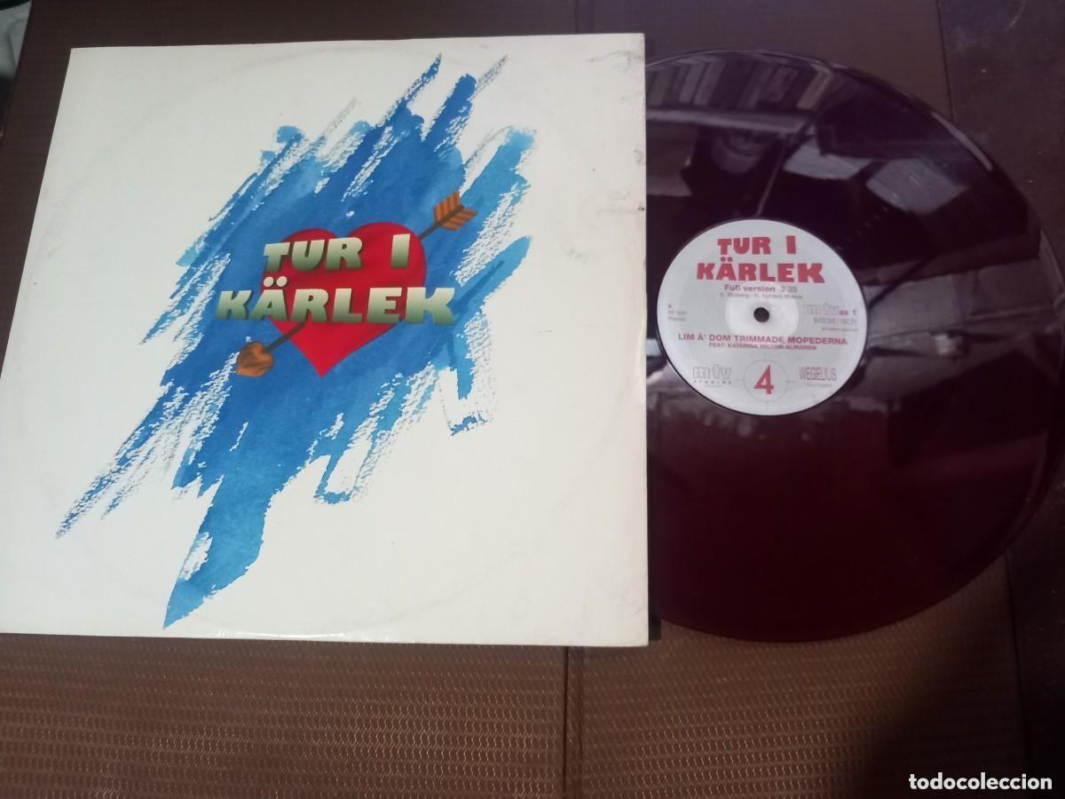 Discos de vinilo: Lim &Aring;' Dom Trimmade Mopederna / Tur I K&auml;rlek / MAXI-SINGLE 12&rdquo; [VINILO ROJO]