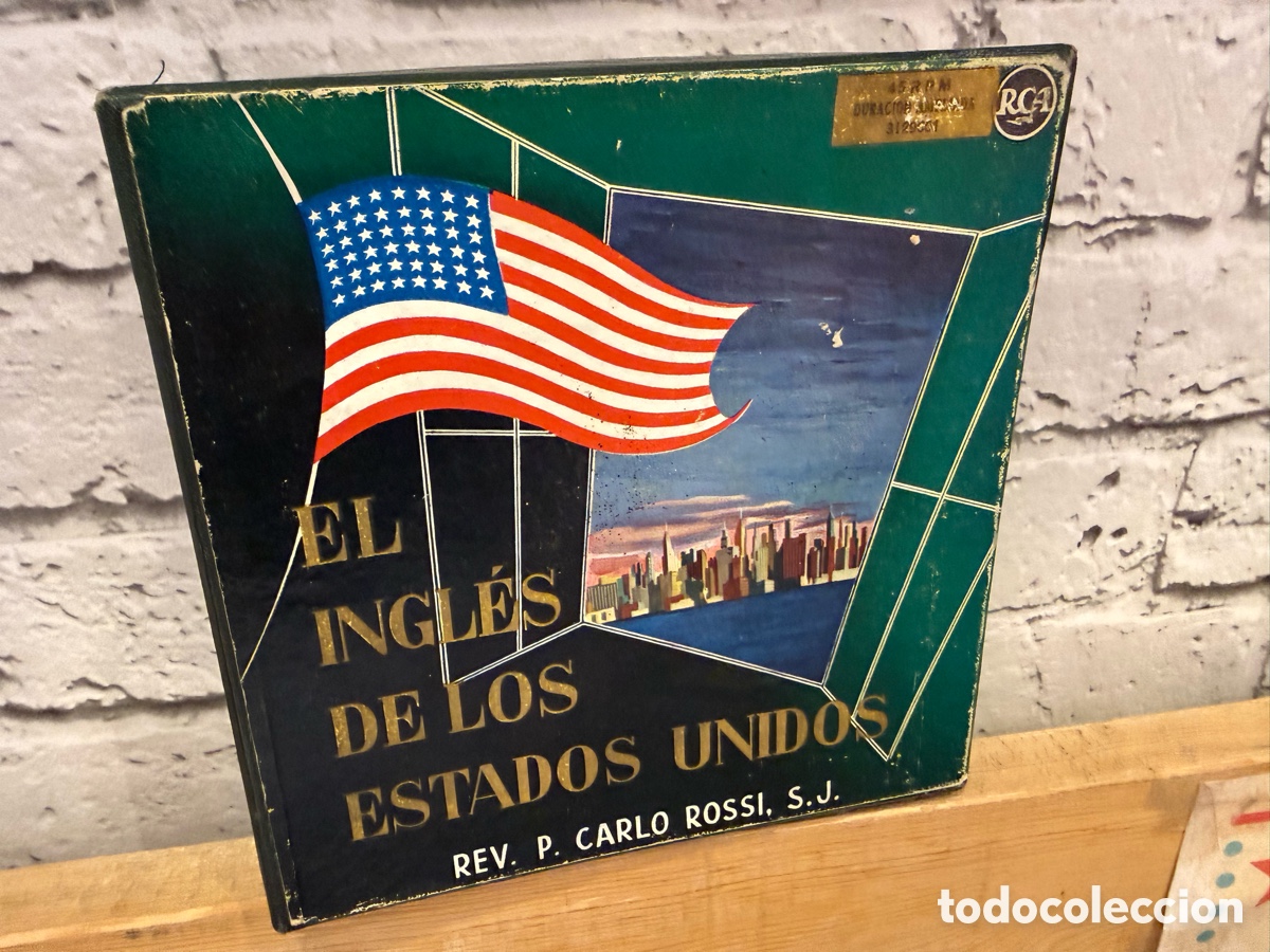 Discos de vinilo: El ingles de los estados unidos. Antigua caja con 9 discos. Curso de ingles