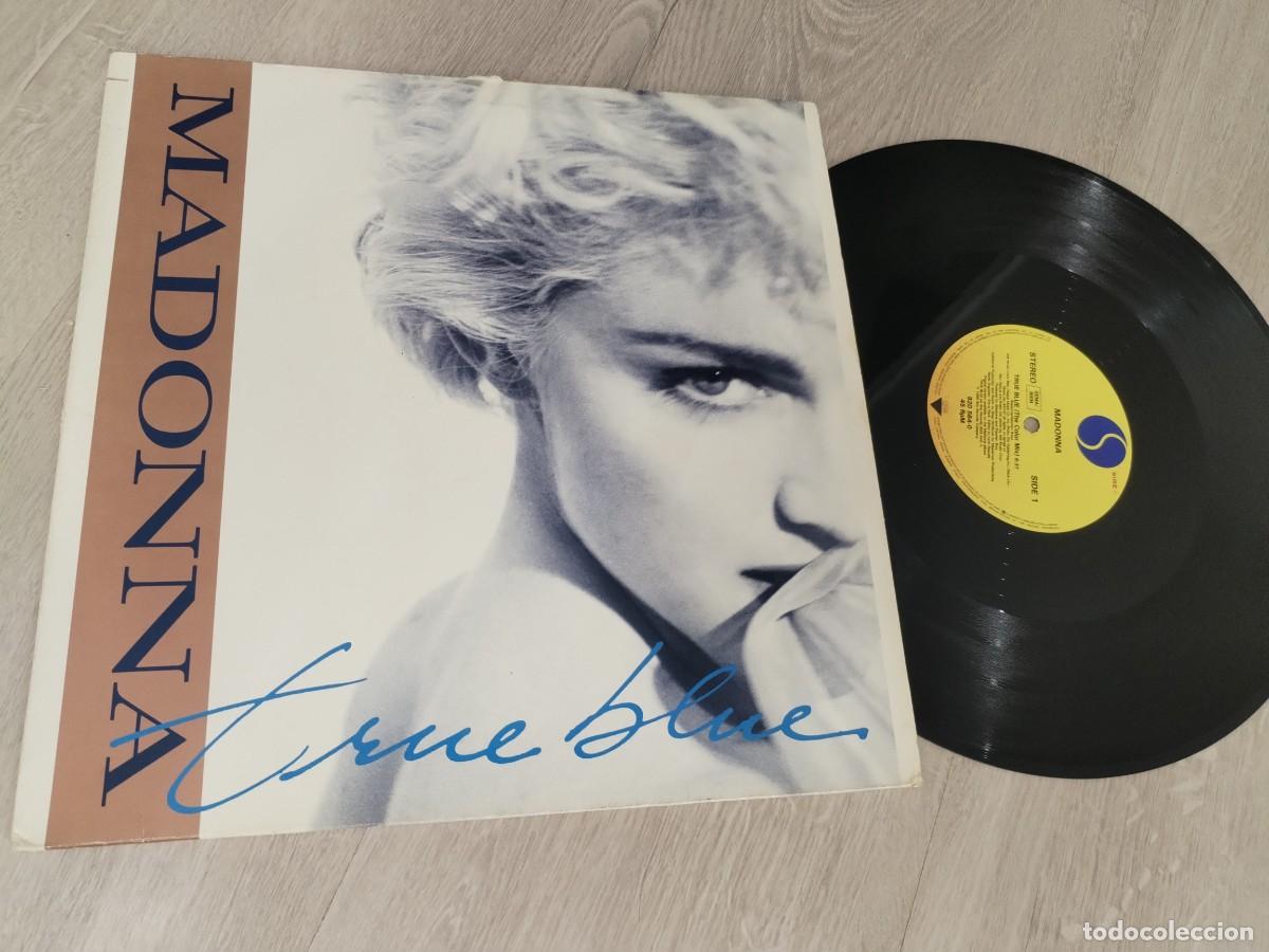 Discos de vinilo: MADONNA - TRUE BLUE .. MAXISINGLE - EXTENDED VERSION + HOLIDAY ..DE SIRE ..GERMANY - 1986 .