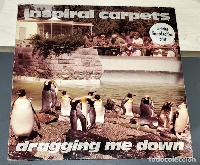 Discos de vinilo: Inspiral Carpets - Dragging Me Down - 12&rdquo; Maxi Single, Mute ref. dung 16t. Ed. UK 1992.
