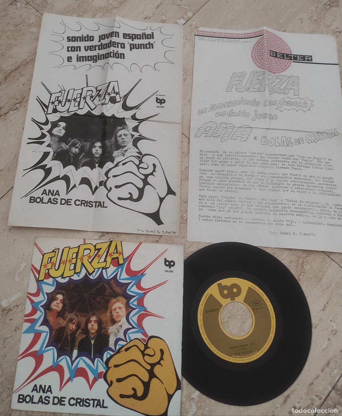 Discos de vinilo: FUERZA Ana/Bolas de cristal 7 SINGLE 1974 BP Belter-CON RARAS HOJAS INFORMATIVAS-
