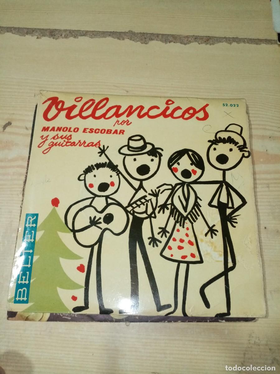 Discos de vinilo: VILLANCICOS POR MANOL ESCOBAR Y SUS GUITARRASVAMOS PASTORE. PASTORES A BELEN. AIRES NAVIDA&Ntilde;OS C2V