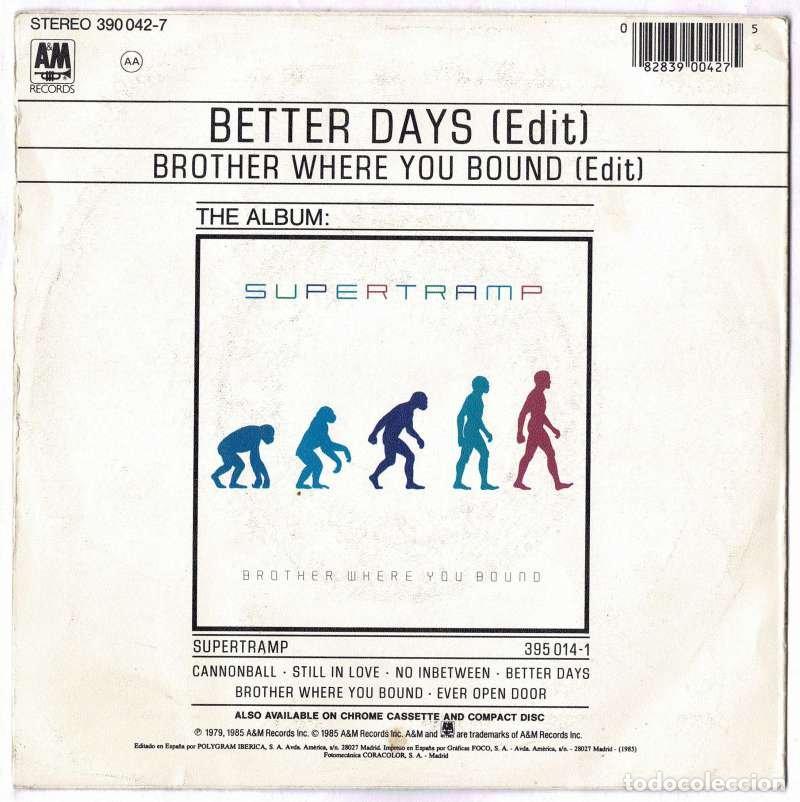Discos de vinilo: Supertramp - Better Days. Single - Foto 2