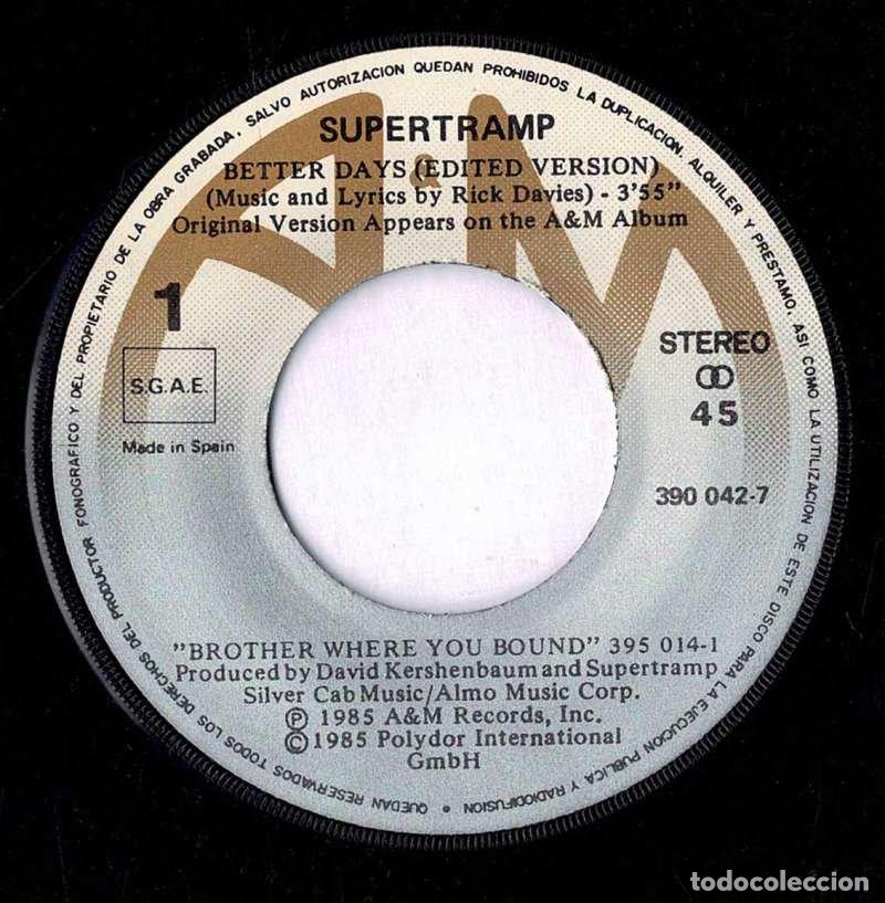 Discos de vinilo: Supertramp - Better Days. Single - Foto 3