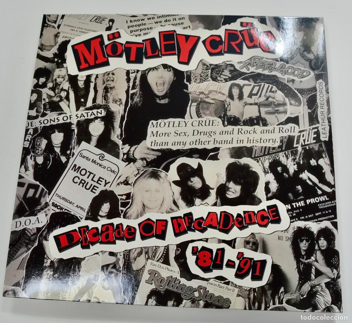 Discos de vinilo: M&ouml;tley Cr&uuml;e. &rdquo;Decade of Decadence, 81-91&rdquo;. 2 Lp,s + p&oacute;ster. M&ouml;tley Records. Elektra. 1991