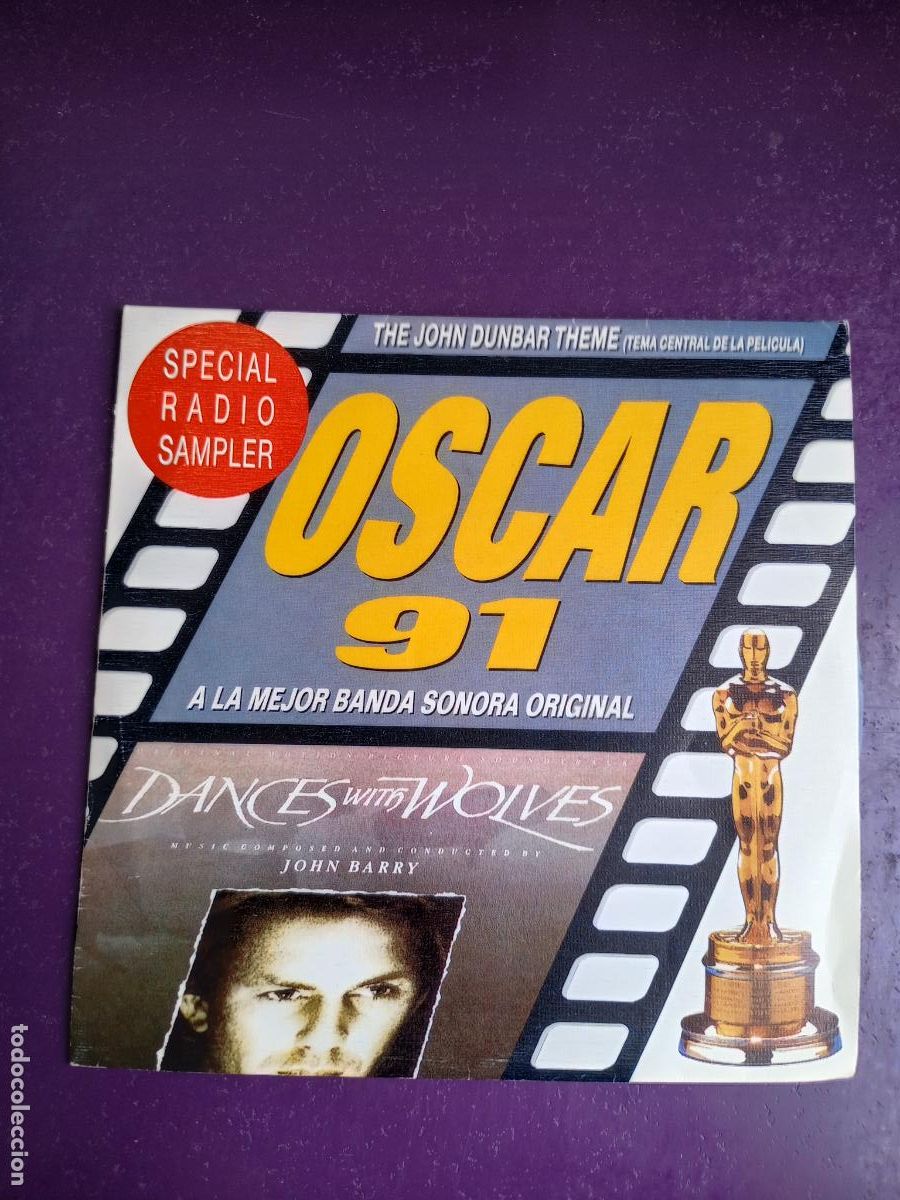 Discos de vinilo: John Barry &lrm;&ndash; The John Dunbar Theme - Sg EPIC 1991 PROMO - BSO CINE - BAILANDO CON LOBOS
