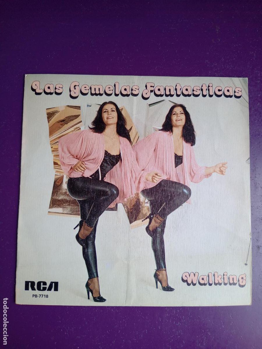 Discos de vinilo: Las Gemelas Fantasticas &ndash; Walking - Sg RCA 1980 - DISCO POP 80'S - ELECTRONICA