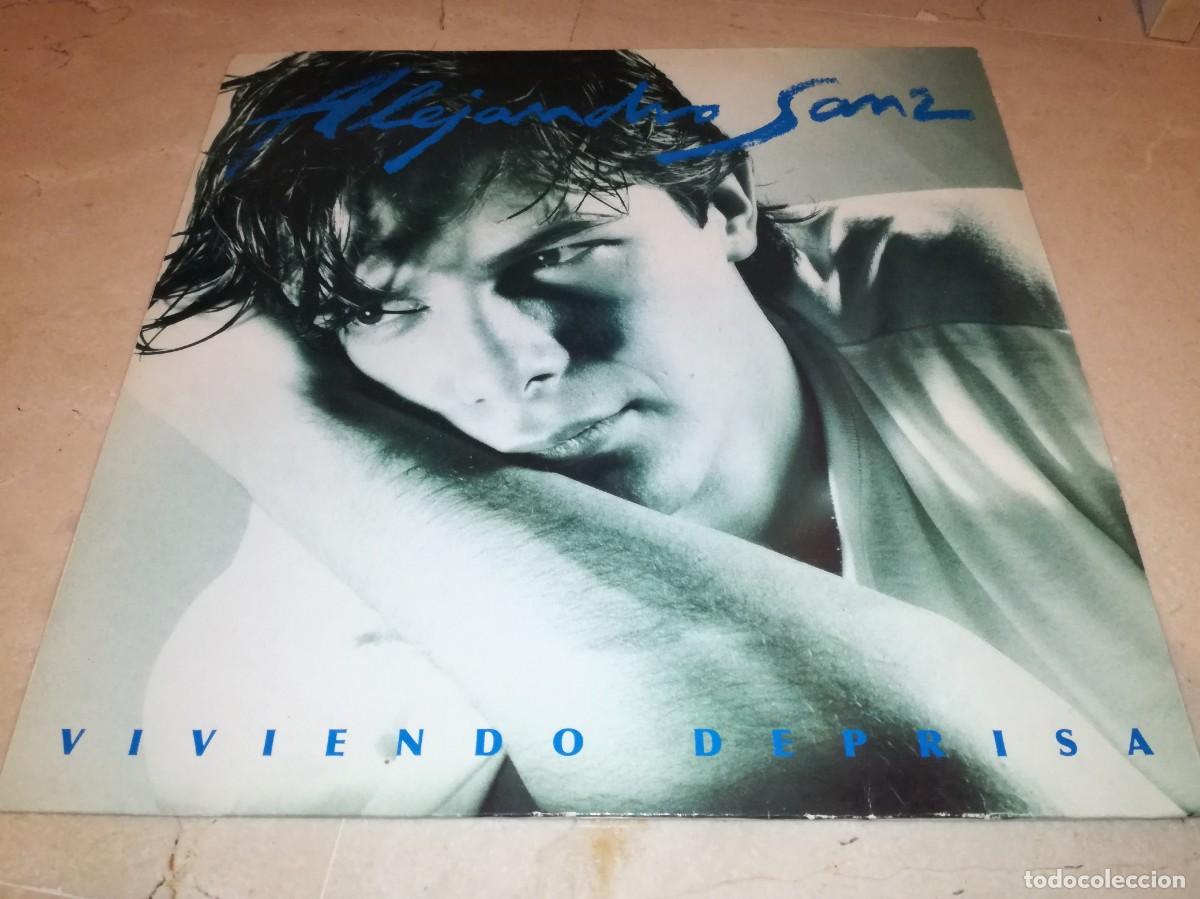 Discos de vinilo: ALEJANDRO SANZ-VIVIENDO DEPRISA-SU PRIMER LP-CONTIENE ENCARTE-ORIGINAL 1991