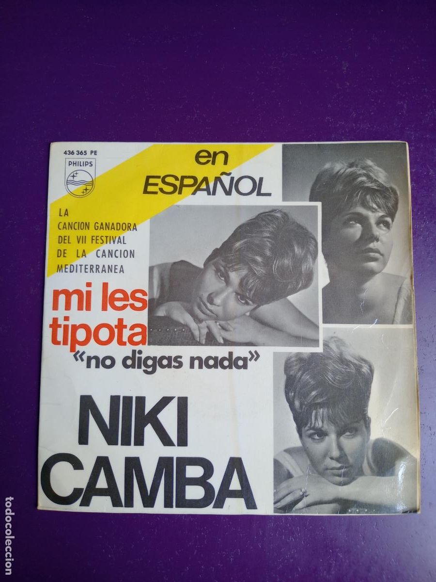 Discos de vinilo: Niki Camba &ndash; Mi Les Tipota = No Digas Nada +3 EP PHILIPS 1965, GRECIA POP 60'S FESTIVAL MEDITERRANEO
