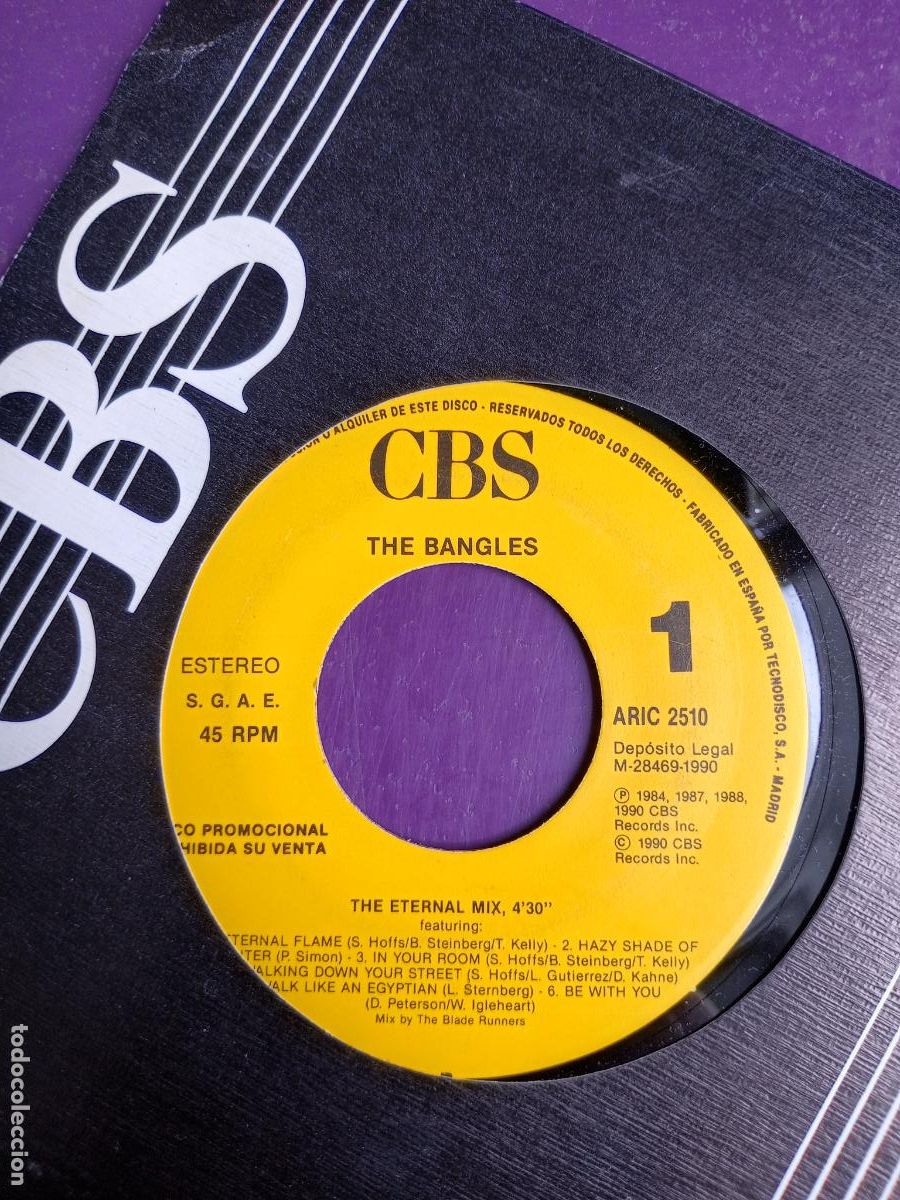 Discos de vinilo: The Bangles &lrm;&ndash; The Eternal Mix - Sg CBS 1990 PROMO - SIN APENAS USO - POP ROCK 80'S