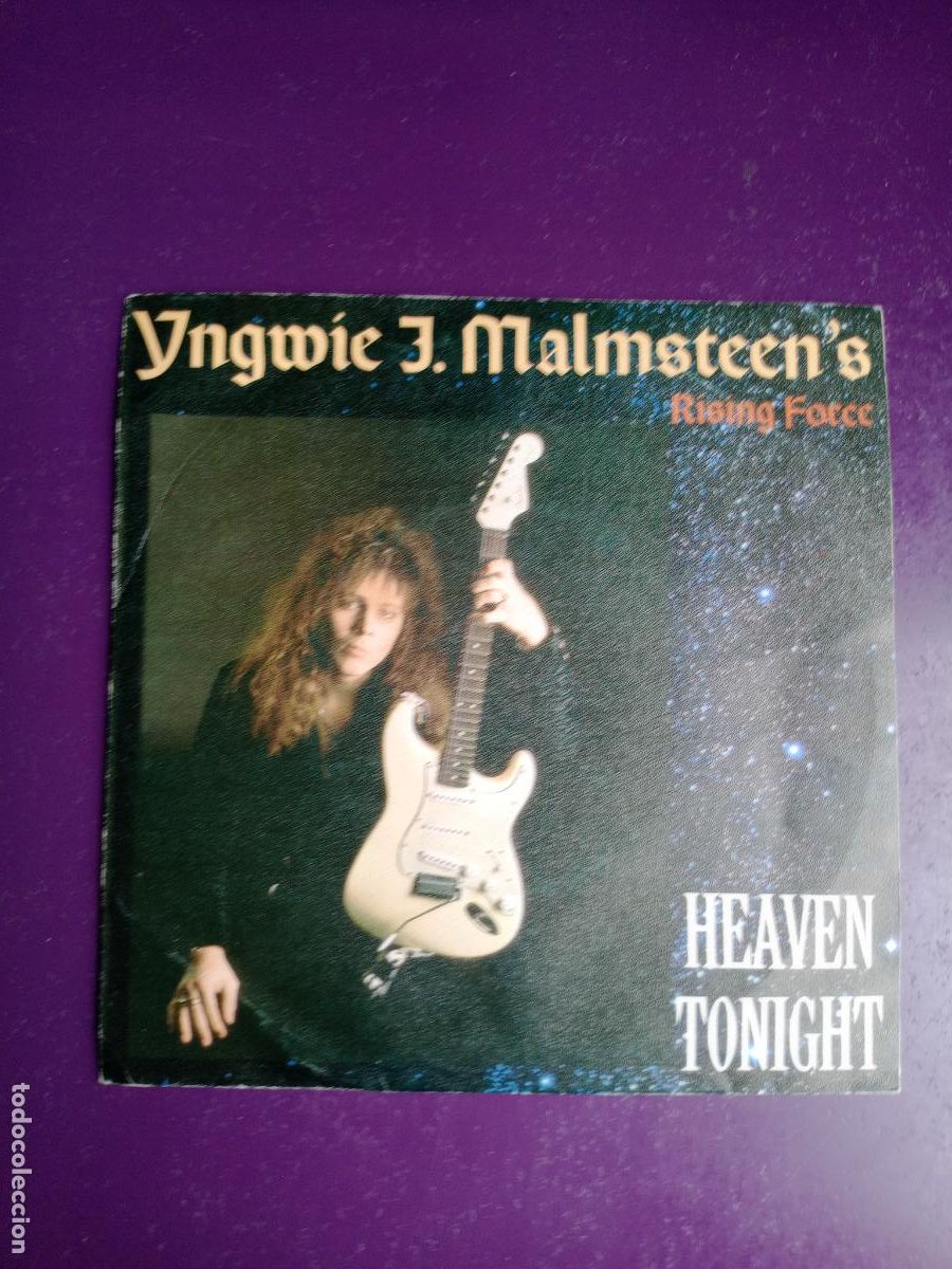 Discos de vinilo: Yngwie J. Malmsteen's Rising Force &ndash; Heaven Tonight - Sg POLYDOR 1988 SIN APENAS USO - METAL
