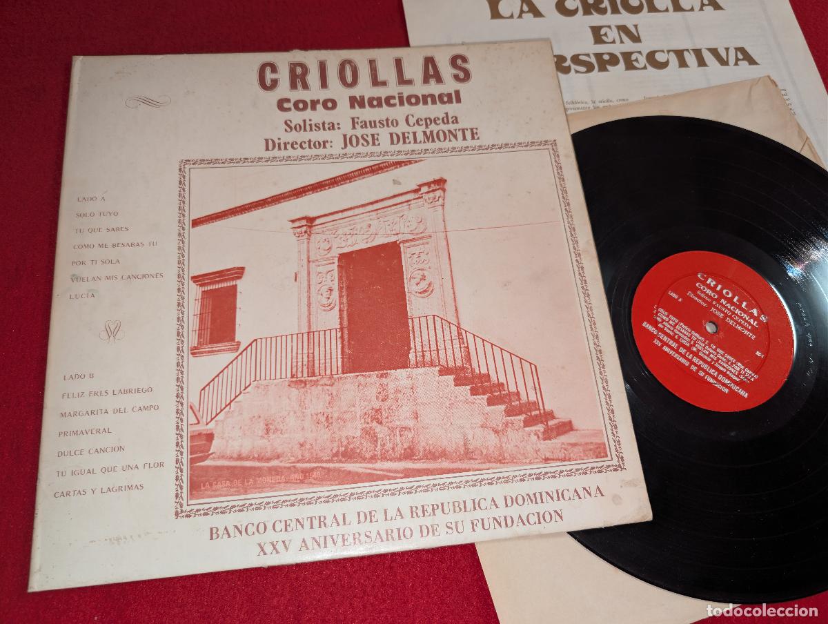 Discos de vinilo: CORO NACIONAL & FAUSTO CEPEDA dir Delmonte Criollas LP 19?? BANCO CENTRAL Republica DOMINICANA