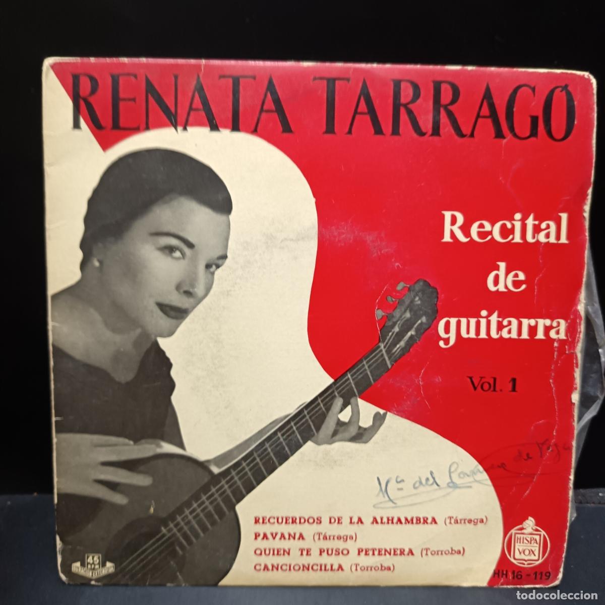 Discos de vinilo: RENATA TARRAGO EP 1959 Recital de Guitarra. Recuerdos de la Alhambra/ Pavana/ Quien te puso Petenera