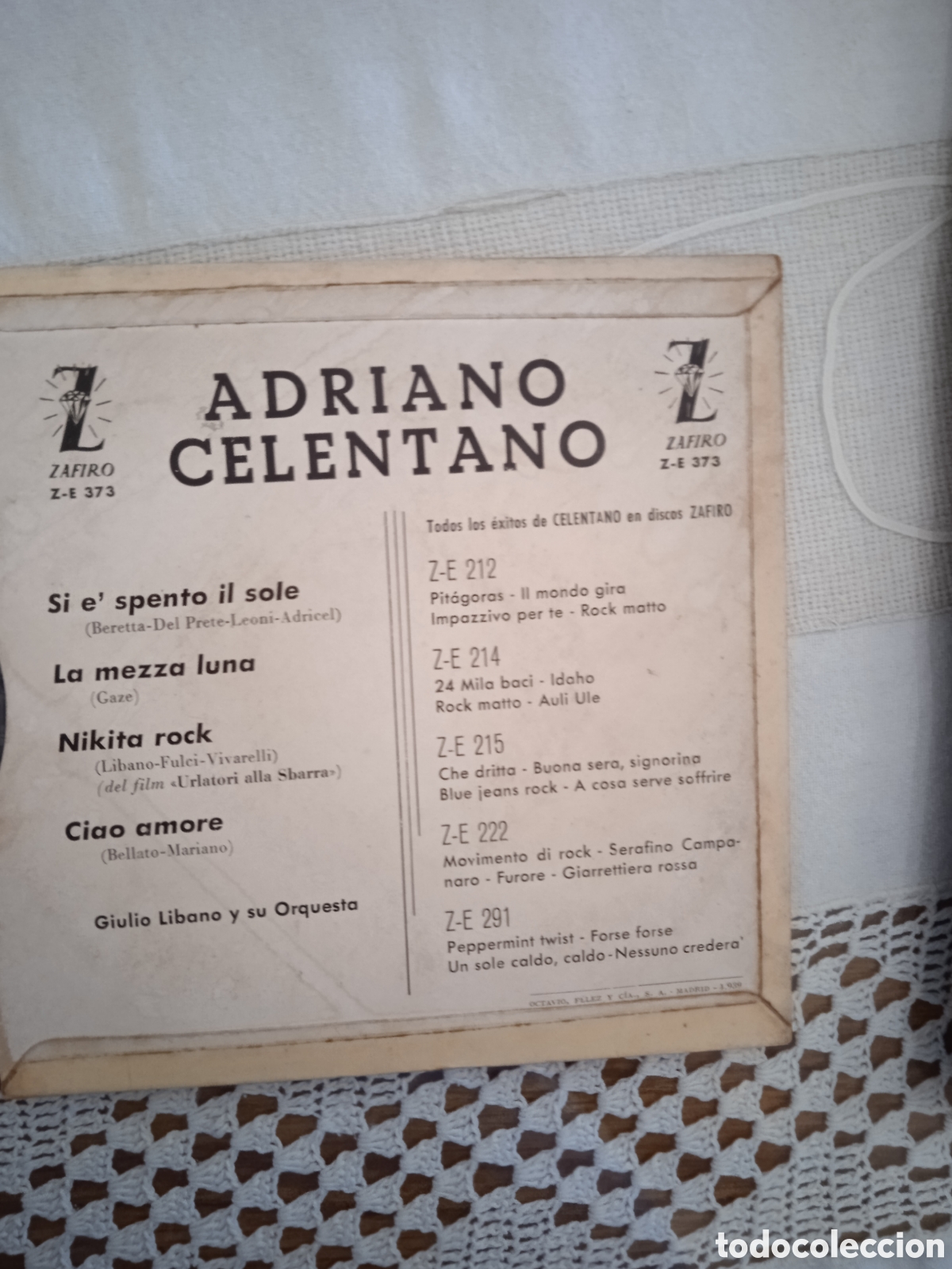 Discos de vinilo: ADRIANO CELENTANO / SI ESPENTO IL SOLE+3 / 1960 / EP - Foto 2