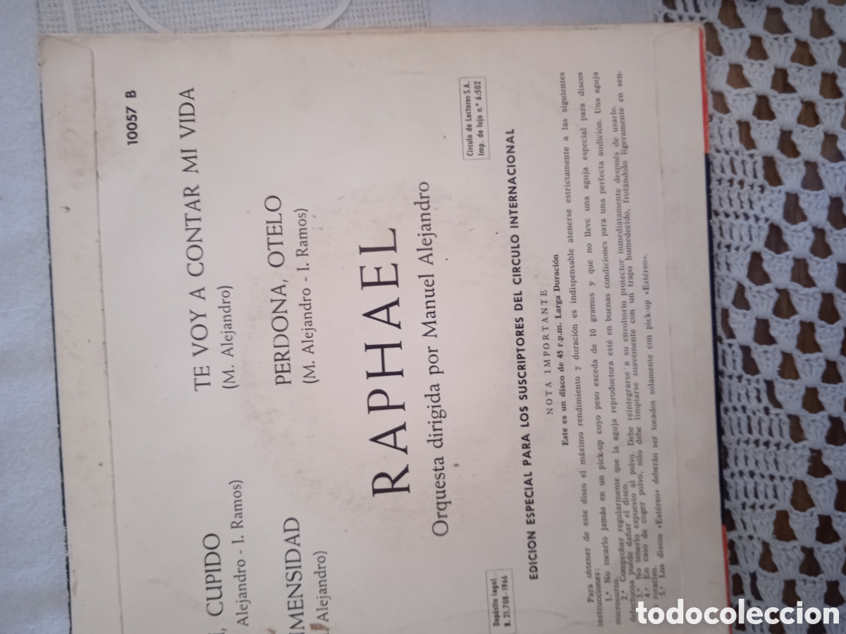 Discos de vinilo: RAPHAEL / TU CUPIDO+3 / 1966 / EP - Foto 2