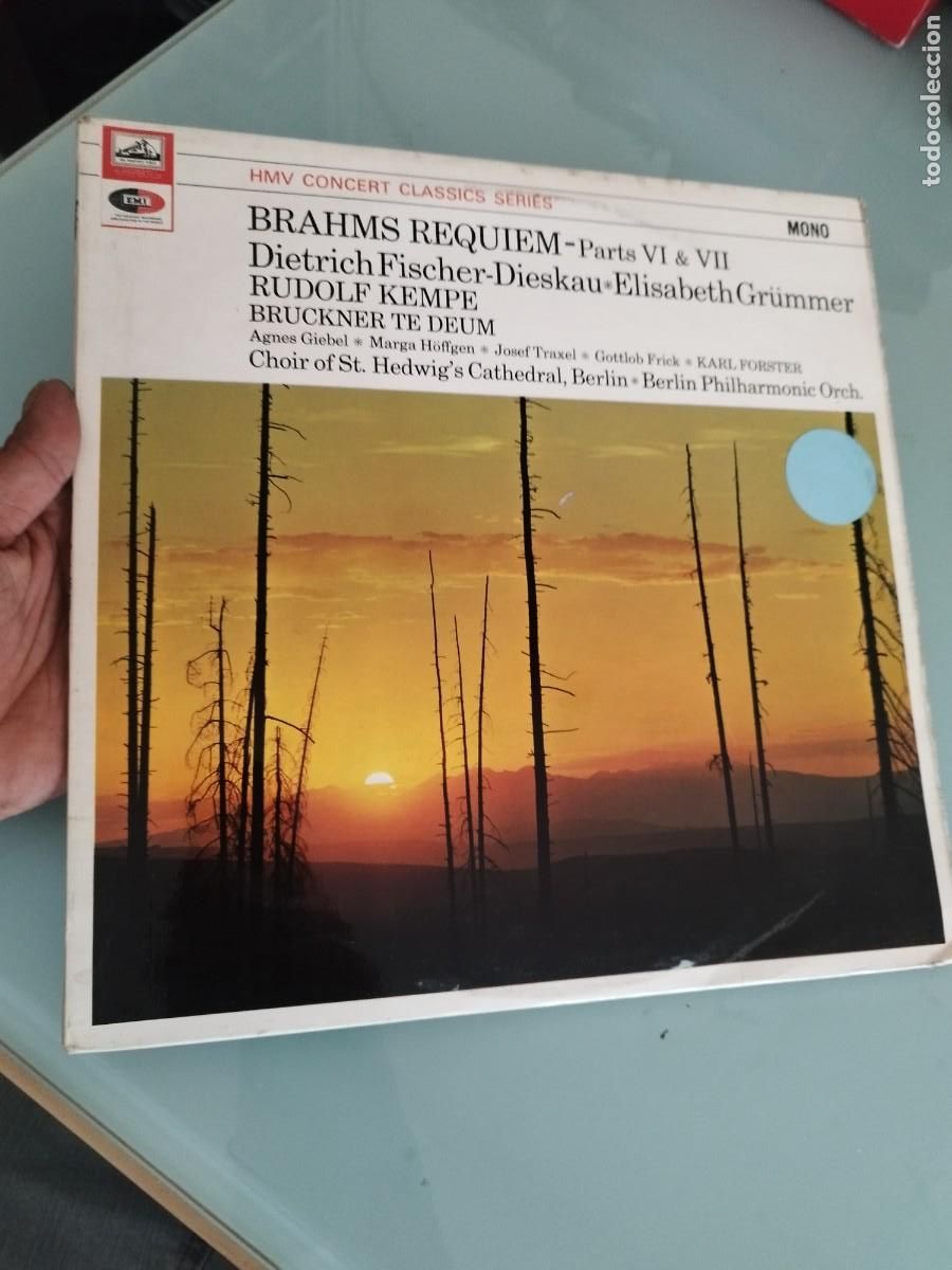 Discos de vinilo: Brahms Requiem - Parts VI & VII / Bruckner - Te Deum. Dietrich Fischer-Dieskau, Elisabeth Gr&uuml;mmer.