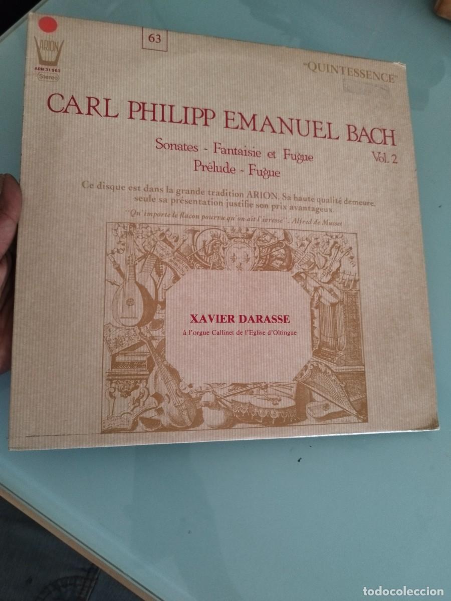 Discos de vinilo: BACH SONATS FANTAISIE FUGUE PRELUDE XAVIER DARASSE ORGAN ! ARION FRANCE. Vinilo Lp.