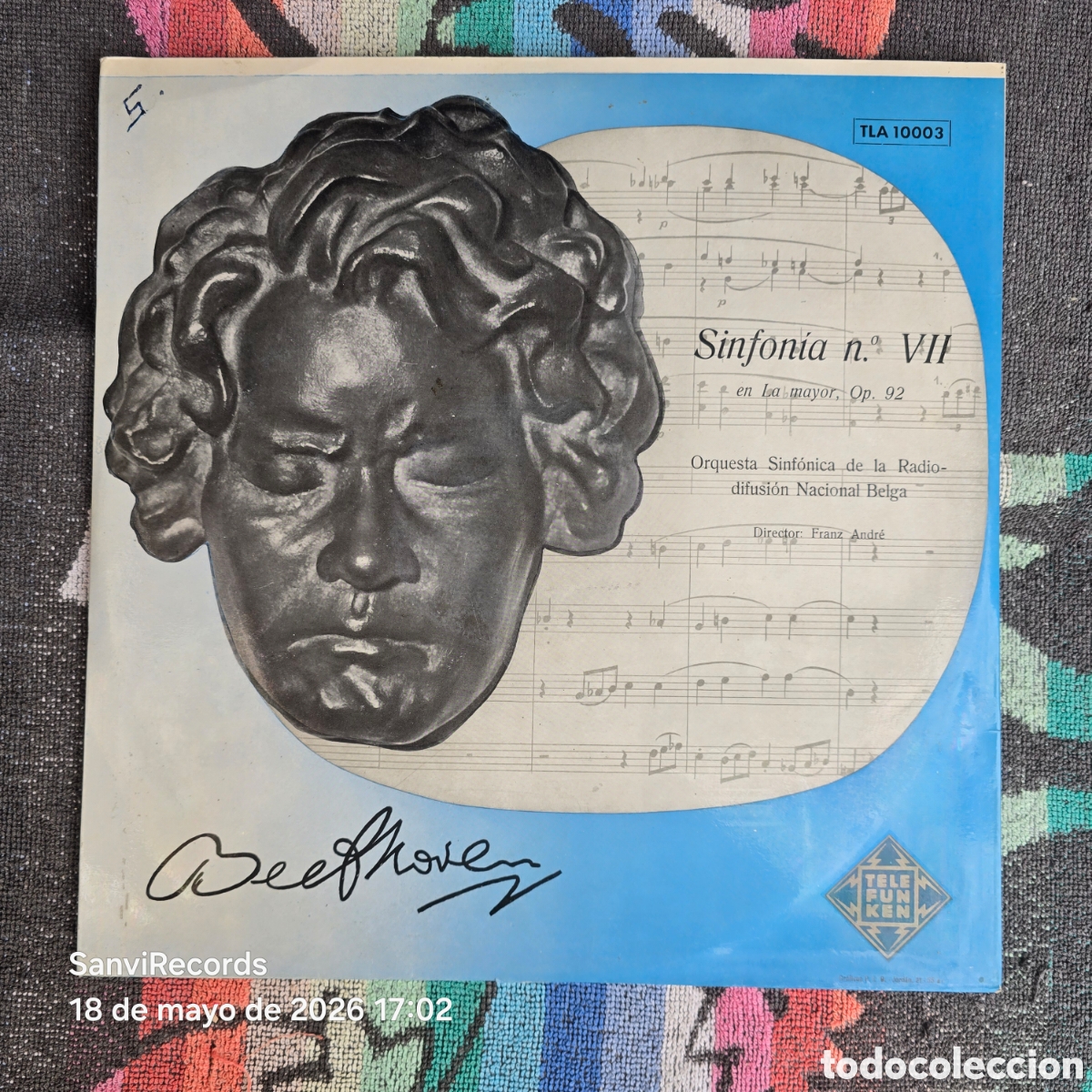 Discos de vinilo: [LP] BEETHOVEN, ORQUESTA SINFONICA DE LA RADIODIFUSION BELGA: SINFON&Iacute;A VII EN LA MAYOR (TELEFUNKEN)