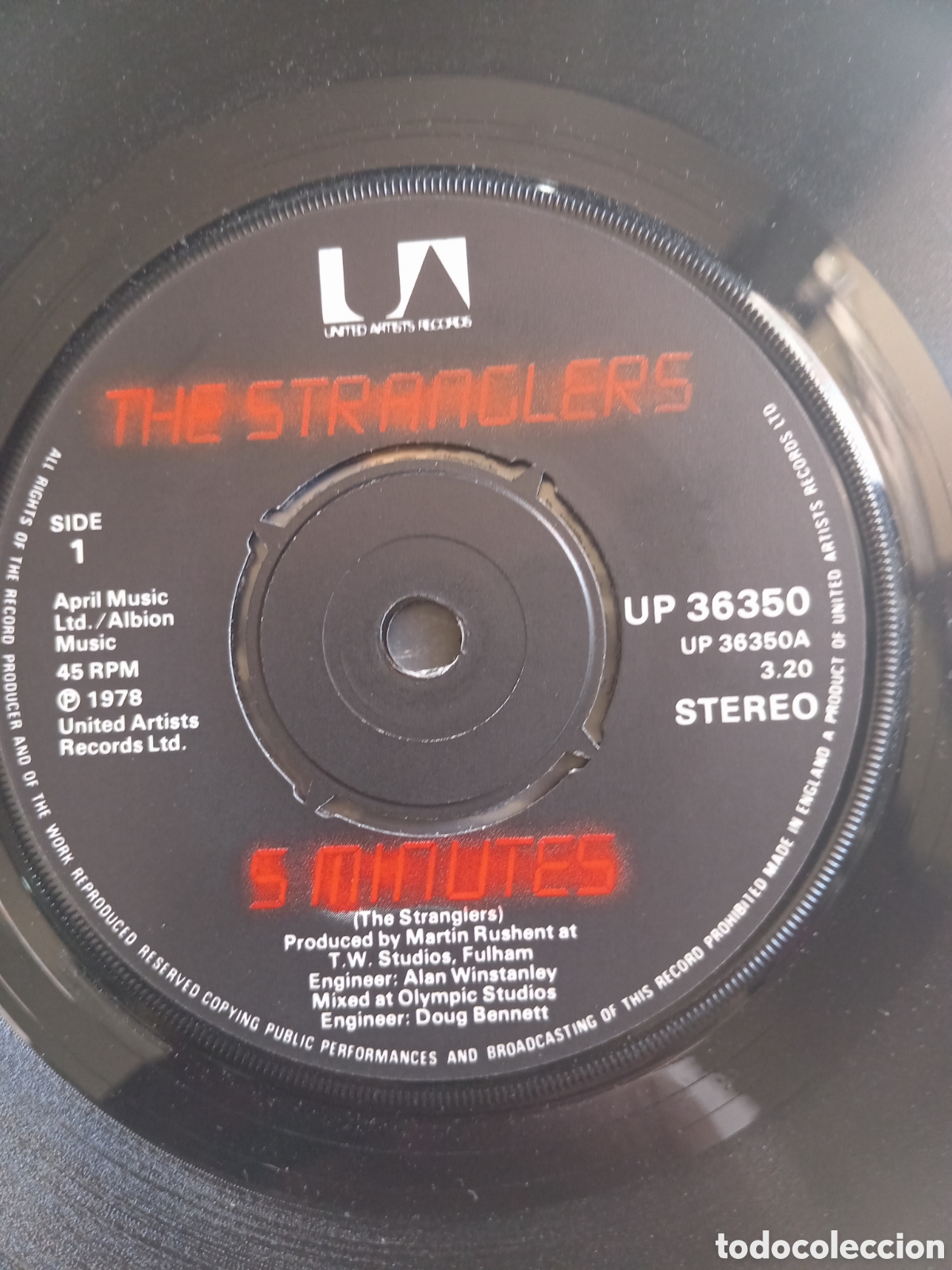Discos de vinilo: SGL THE STRANGLERS 5 MINUTES 1978 UK NO PORTADA