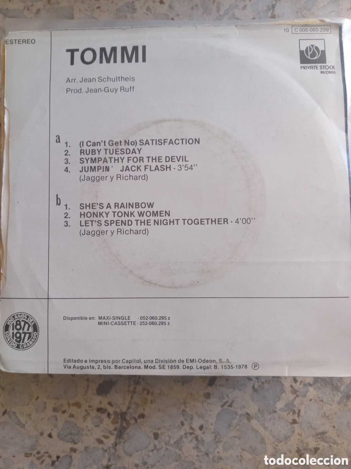 Discos de vinilo: SGL TOMMI DISCO SATISFACTION 1978 PROMO - Foto 2