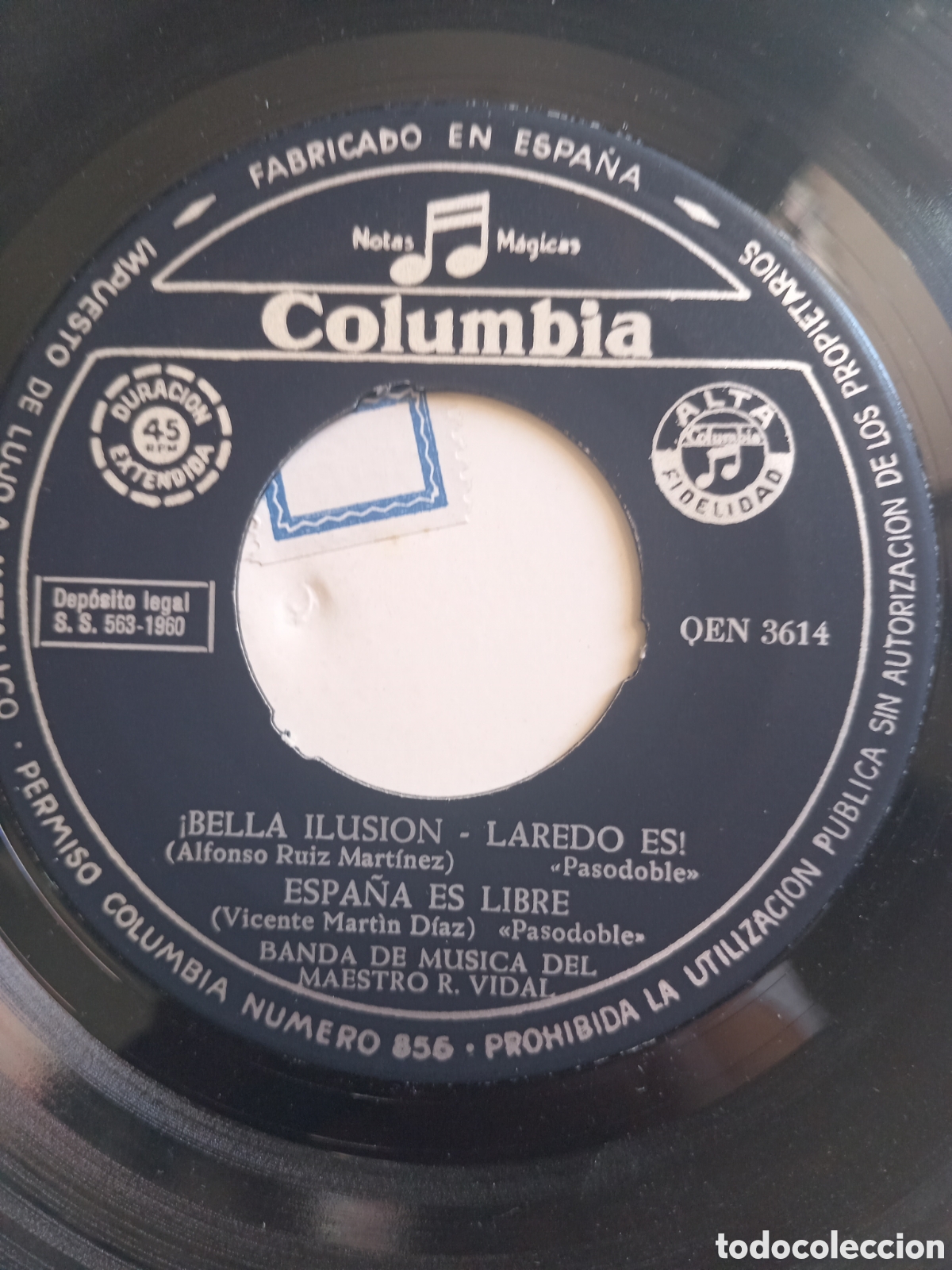 Vinyl records: SGL BANDA DE MUSICA DEL MAESTRO RICARDO VIDAL DE ROMAXE A FRANQUEIRA BELLA ILUISON LAREDO ES 1960