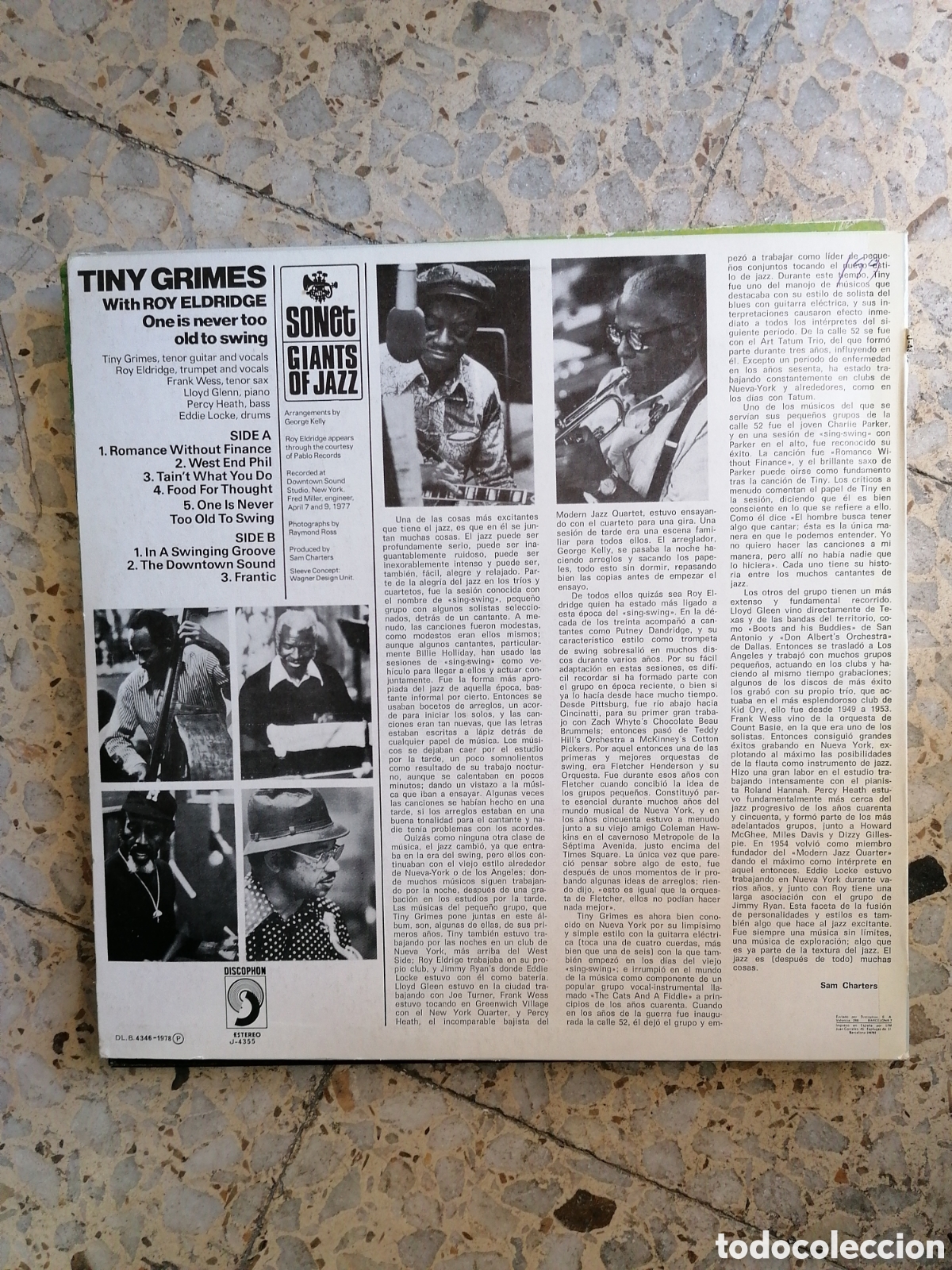 Discos de vinilo: LP TINY GRIMES WITH ROY ELDRIDGE 1978 - Foto 2