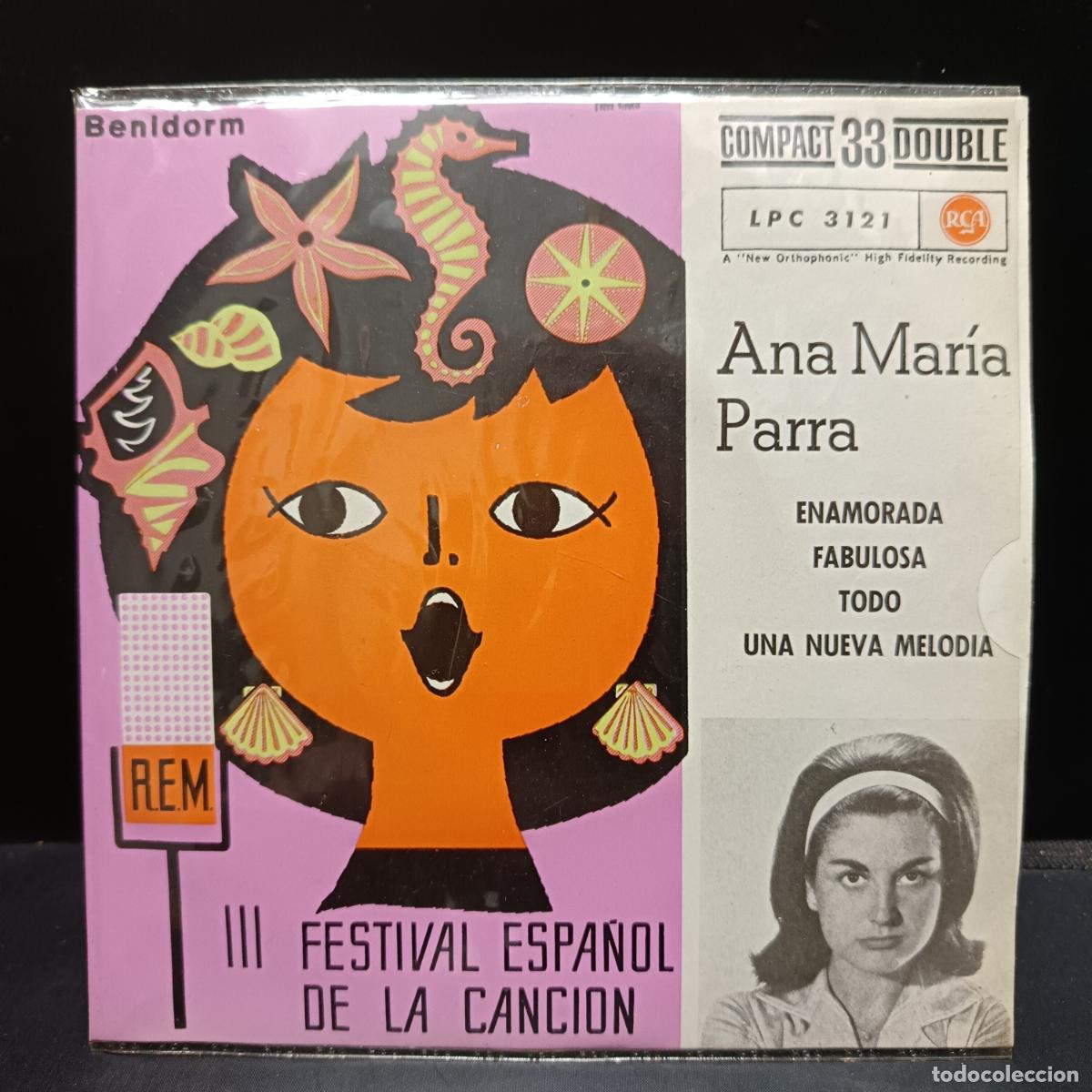 Discos de vinilo: BENIDORM III Festival Espa&ntilde;ol de la Canci&oacute;n. ANA MAR&Iacute;A PARRA EP 1961. Enamorada/ Todo +2