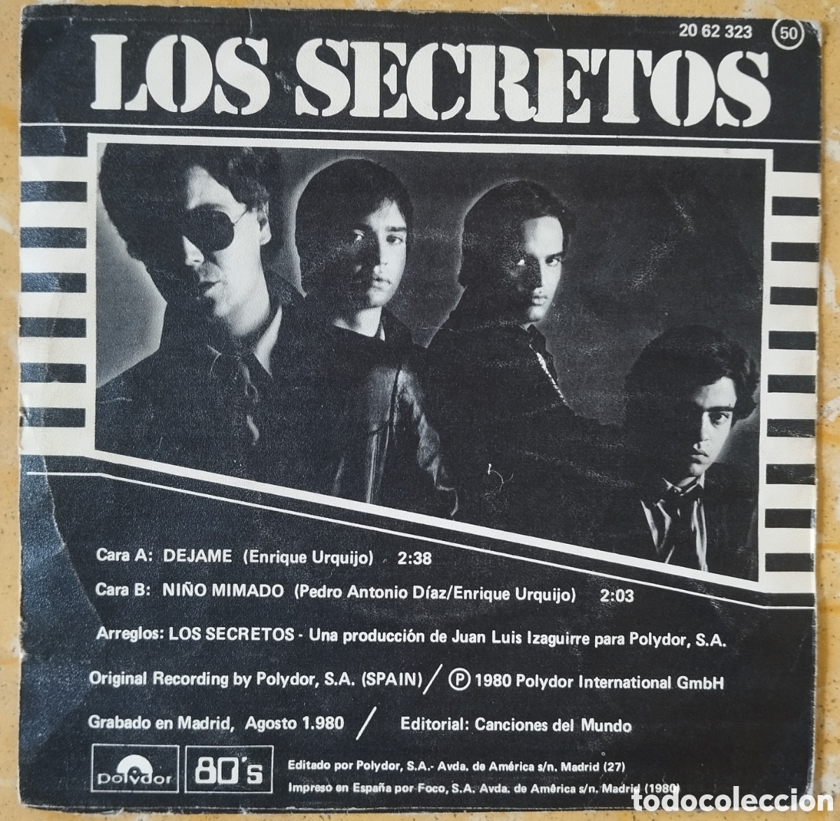 Discos de vinilo: Los Secretos - D&eacute;jame - single - Foto 2