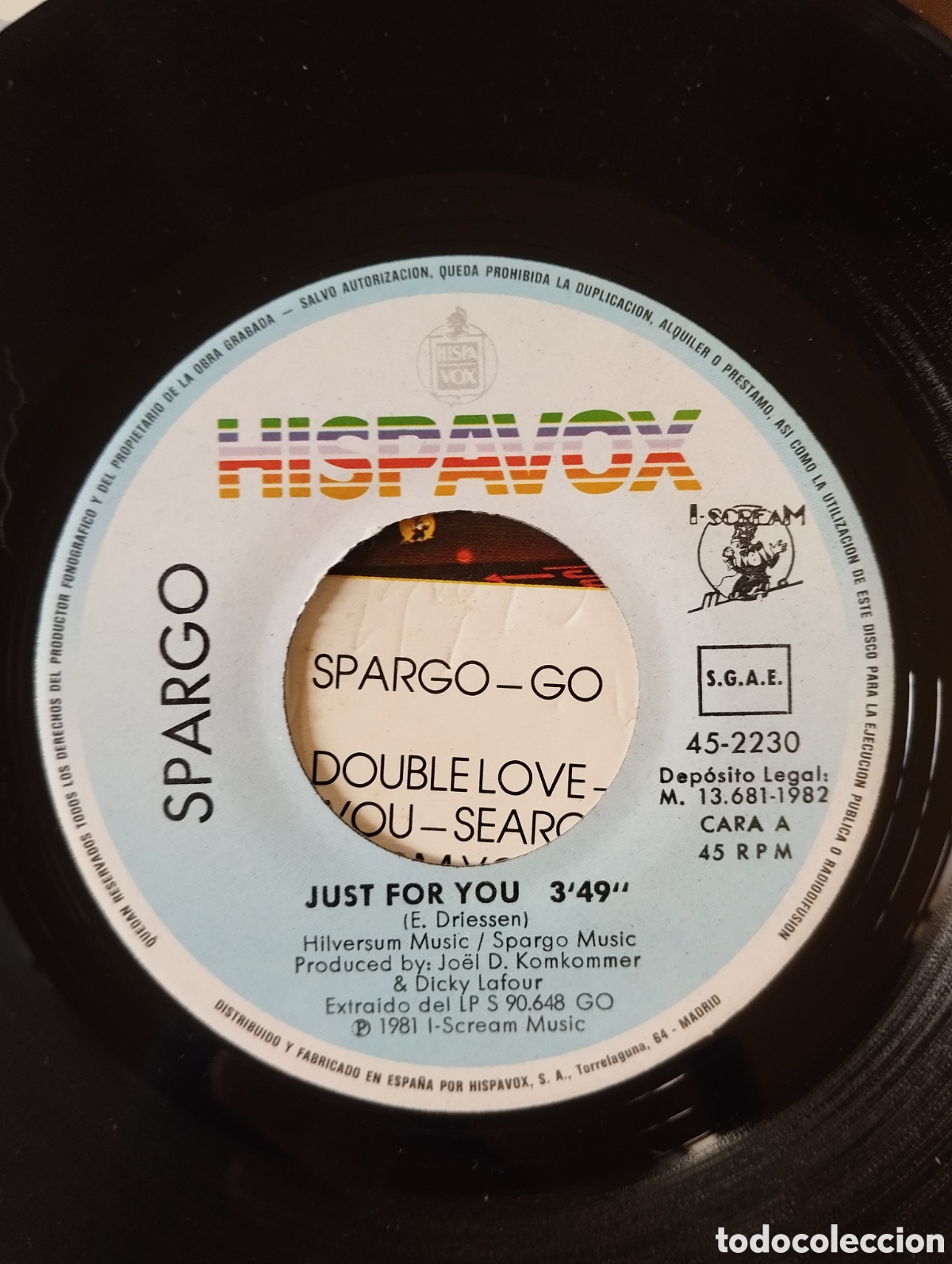 Discos de vinilo: Spargo - Just for you - single - Foto 5