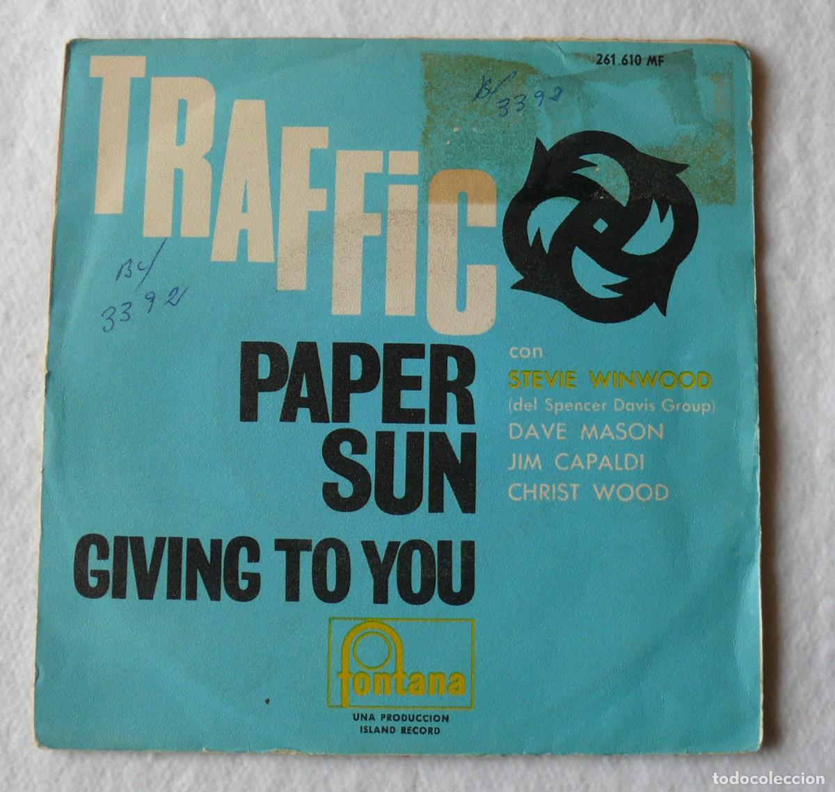 Discos de vinilo: Traffic - Paper sun - single 45 rpm