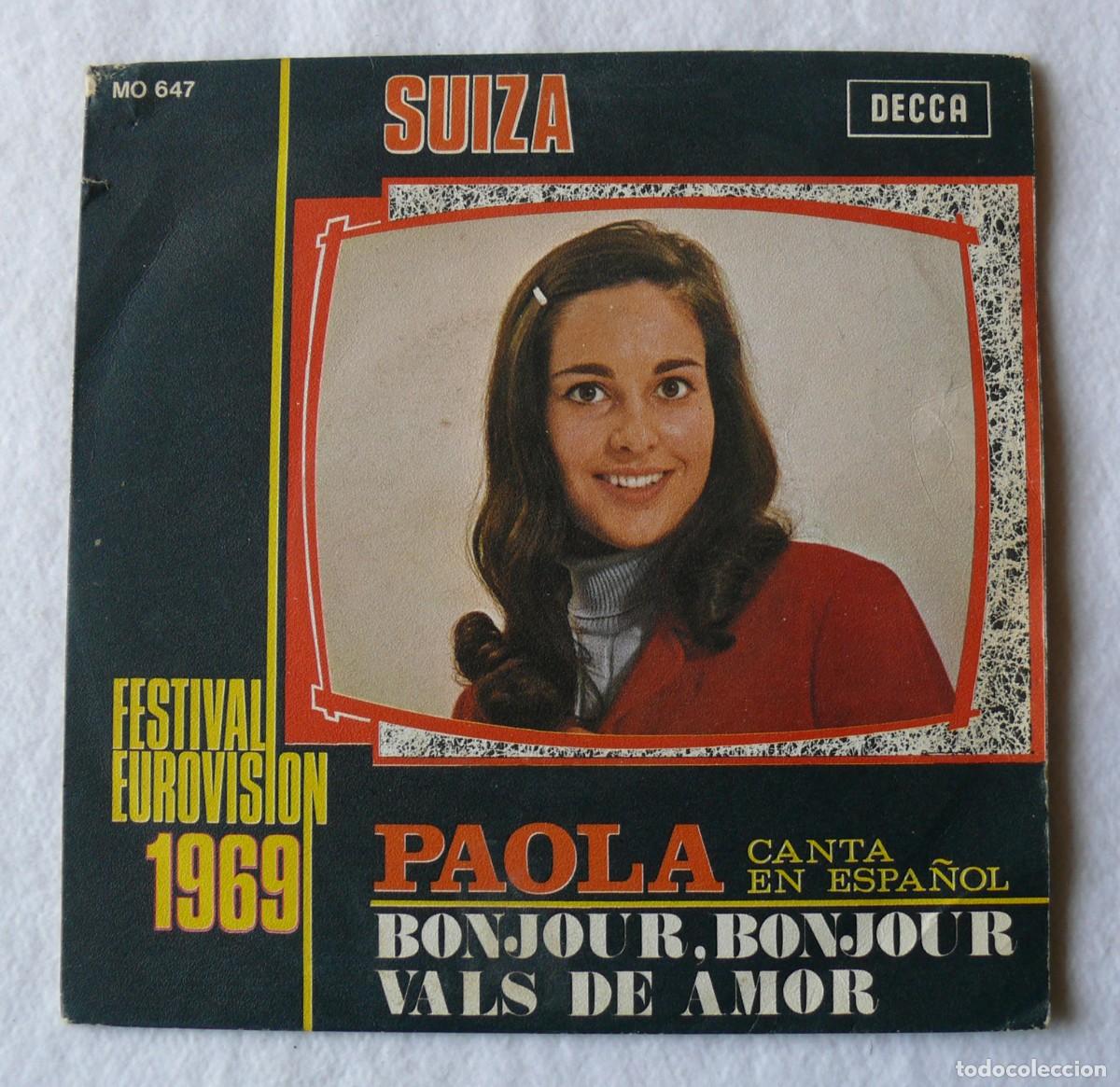Discos de vinilo: Paola - Canta en espa&ntilde;ol - Bonjour bonjour - Single 45 rpm