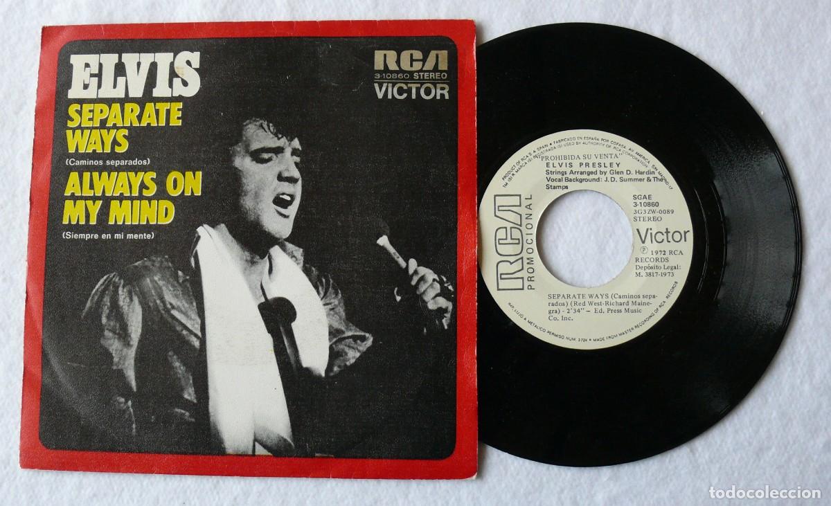 Discos de vinilo: Elvis - Separate ways - single 45 rpm