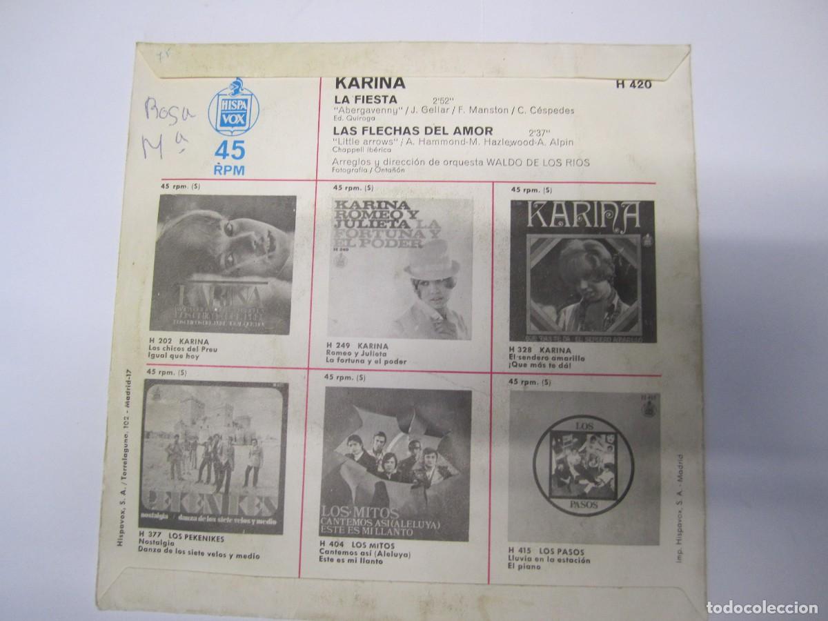 Discos de vinilo: disco vinilo single karina las flechas del amor - Foto 3