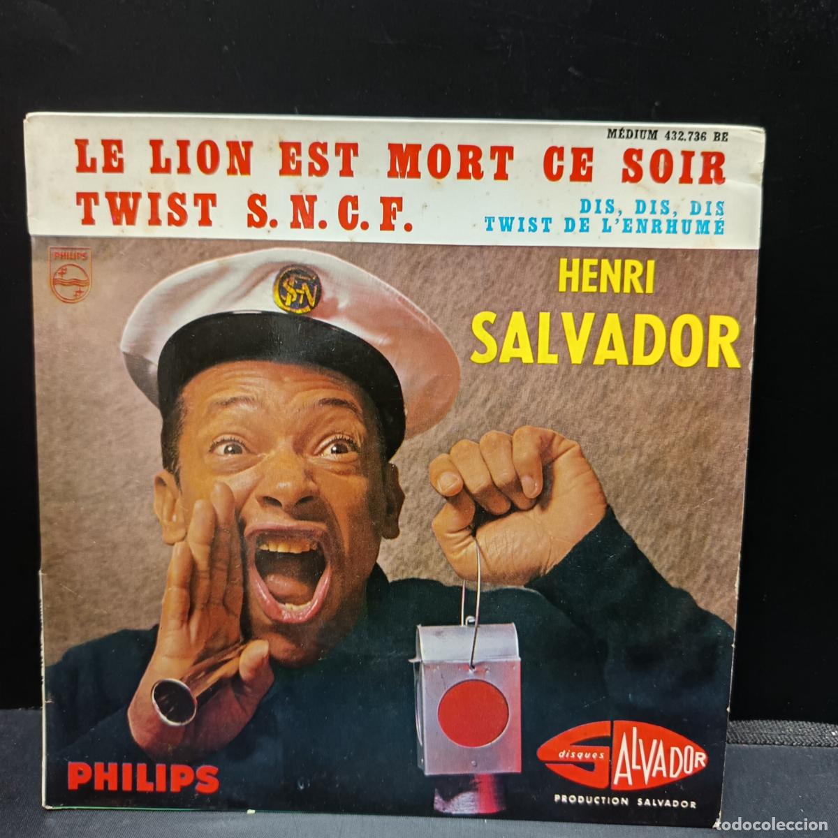 Discos de vinilo: Henri Salvador EP 1962. Le Lion Est Mort Ce Soir / Twist S.N.C.F/ Twist De L'enrhum&eacute;/ Dis, Dis, Dis