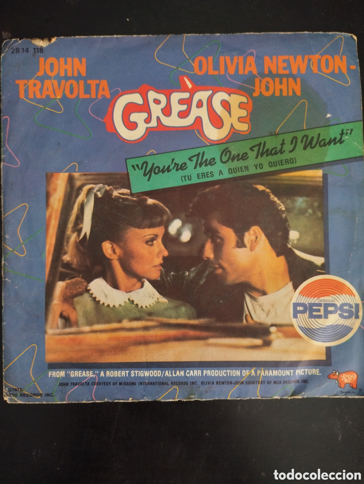 Discos de vinilo: John Travolta / Olivia Newton-John &ndash; You're The One That I Want = Tu Eres A Quien Yo Quiero. 1978. V