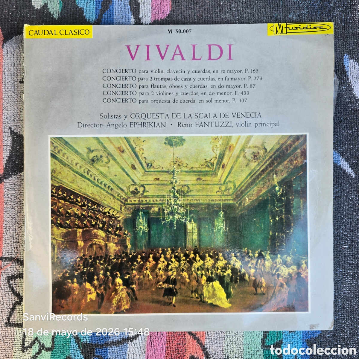 Discos de vinilo: [LP] VIVALDI, SOLISTAS Y ORQUESTA DE LA SCALA DE VENECIA: CINCO CONCIERTOS (MUSIDISC) (1965)