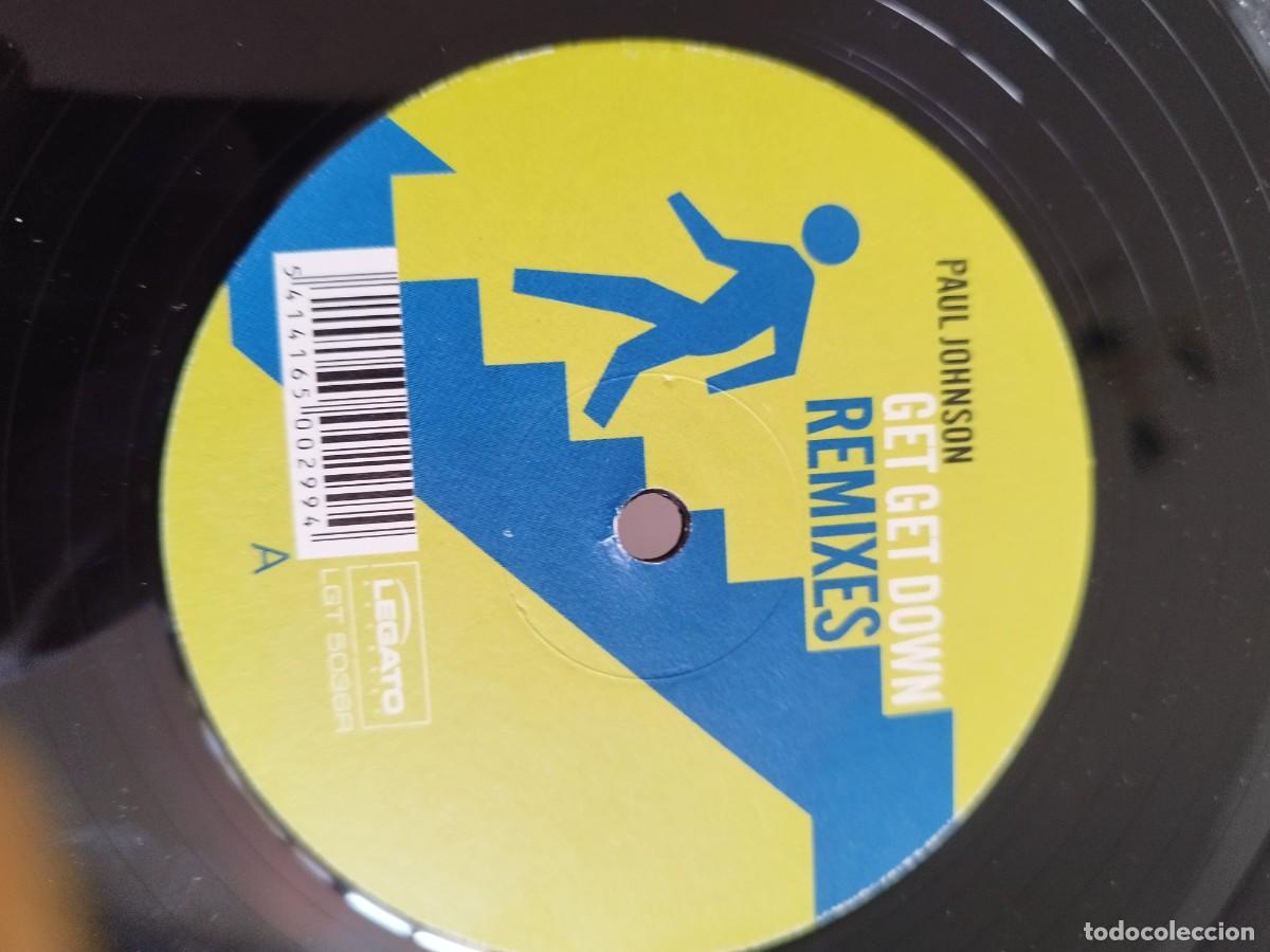 Discos de vinilo: Paul Johnson &ndash; Get Get Down (Remixes). Maxi single House. - Foto 3