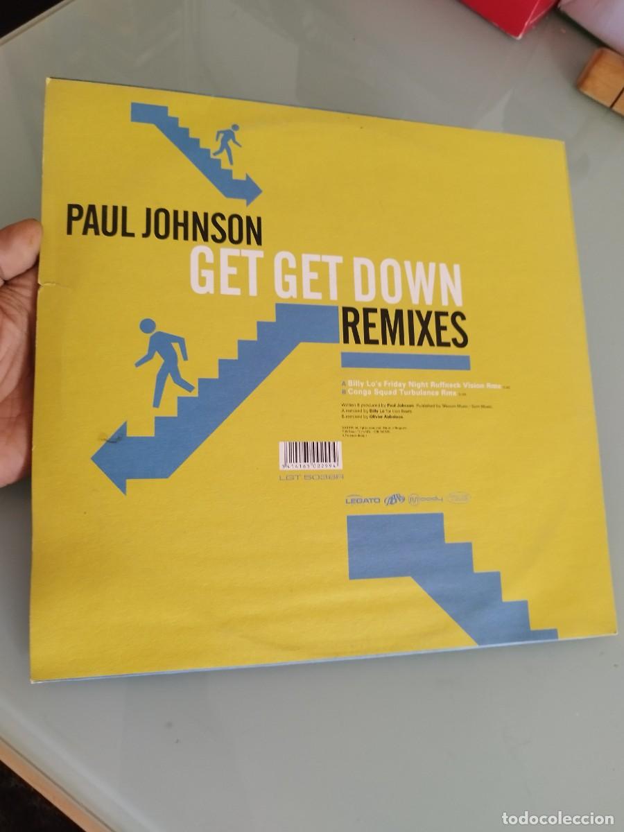 Discos de vinilo: Paul Johnson &ndash; Get Get Down (Remixes). Maxi single House. - Foto 4