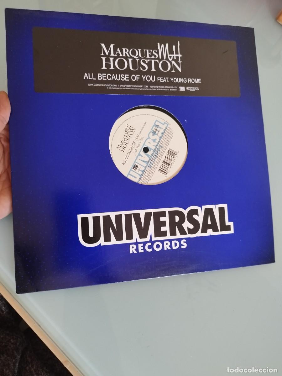 Discos de vinilo: Marques Houston Feat. Young Rome &ndash; All Because Of You. Maxi single hip hop.
